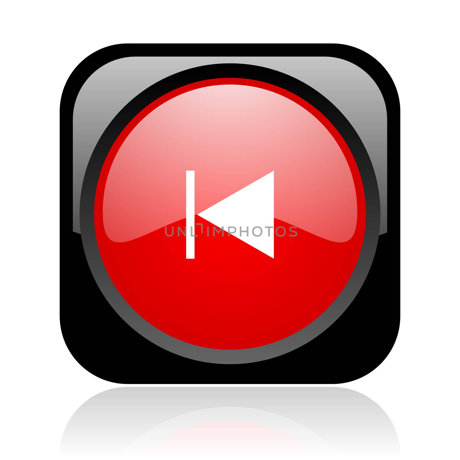 prev black and red square web glossy icon