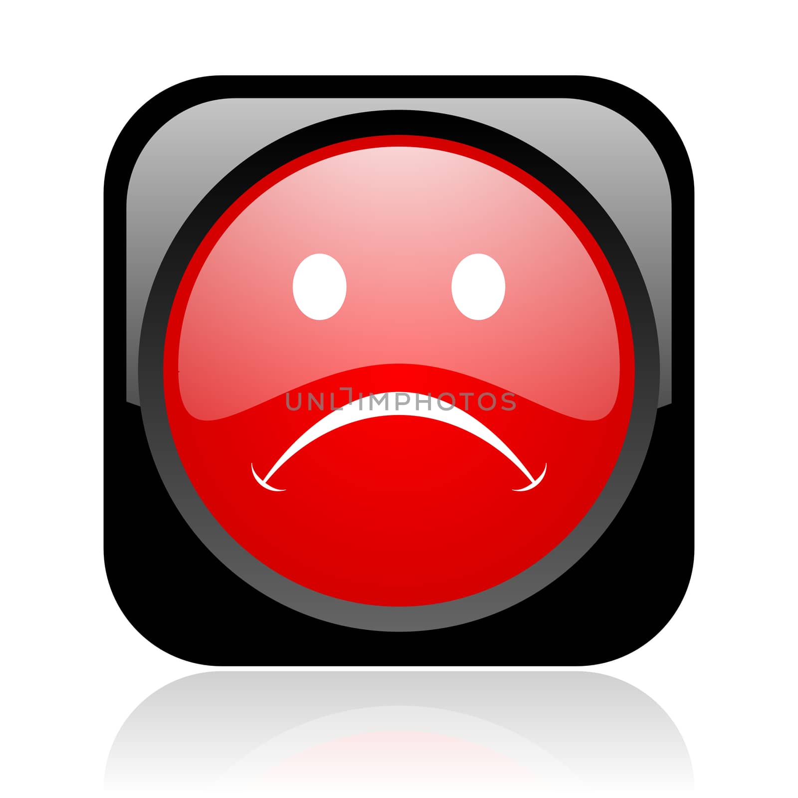 cry black and red square web glossy icon