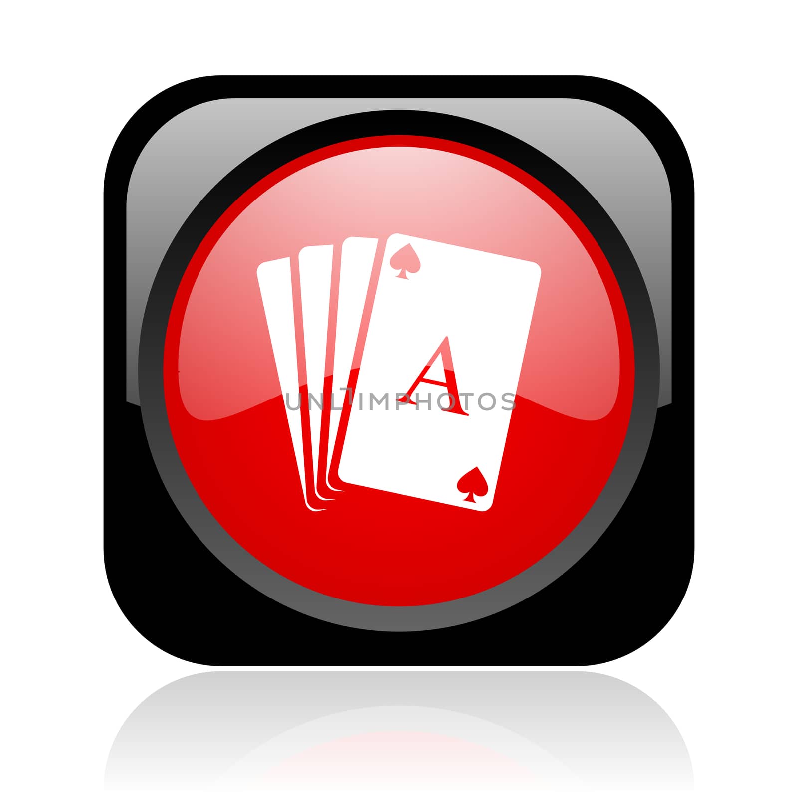 playing cards black and red square web glossy icon