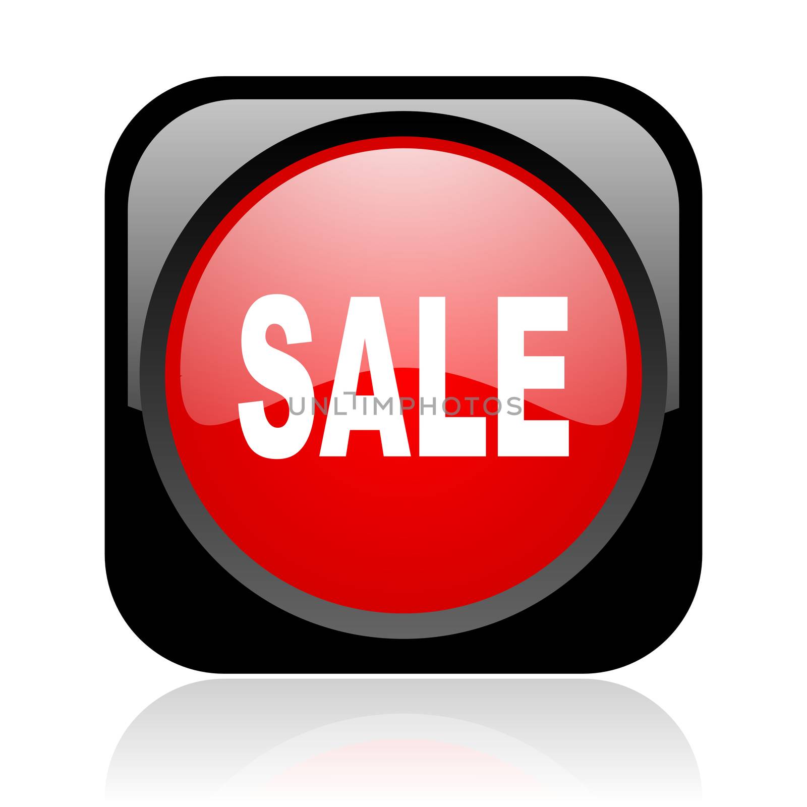 sale black and red square web glossy icon