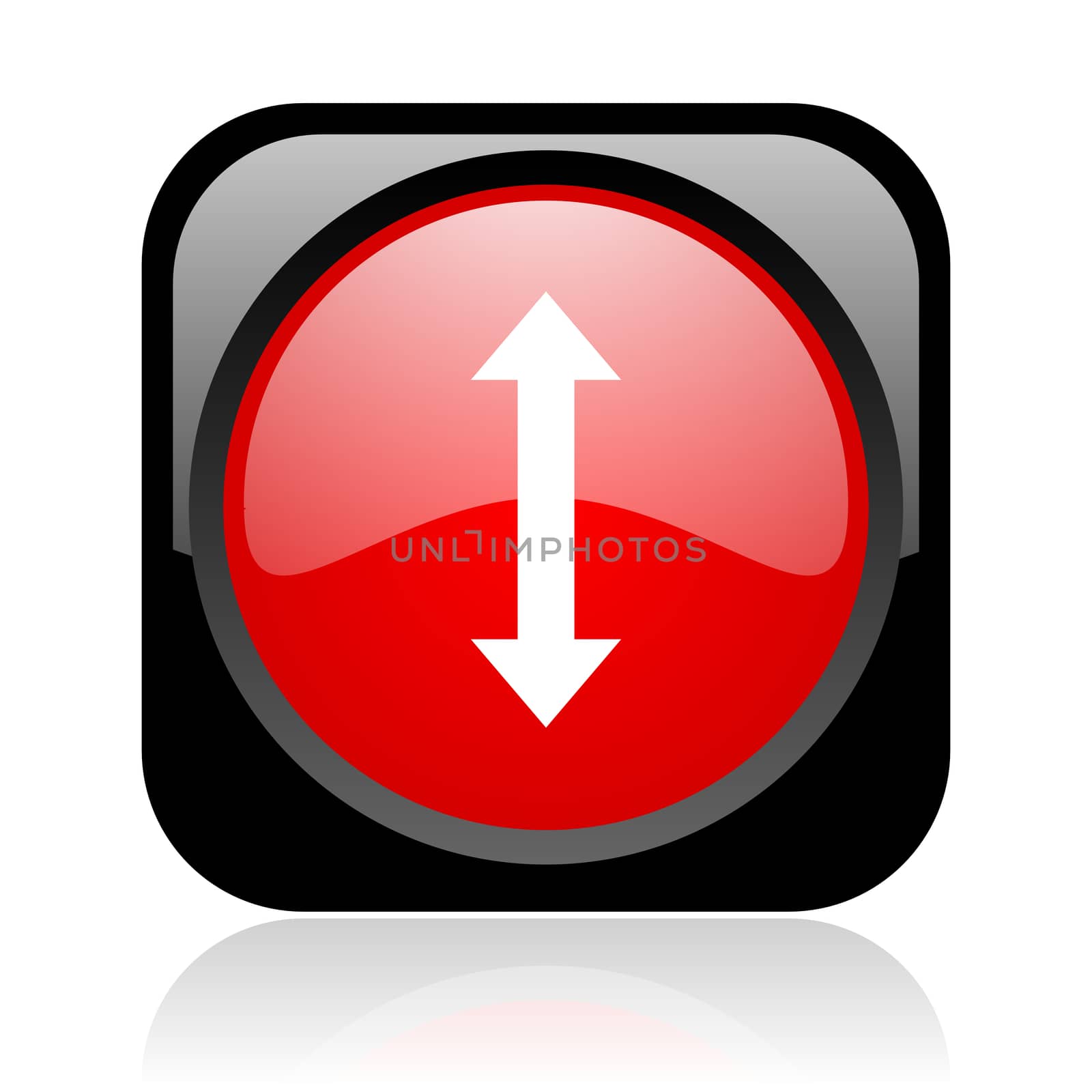 arrows black and red square web glossy icon