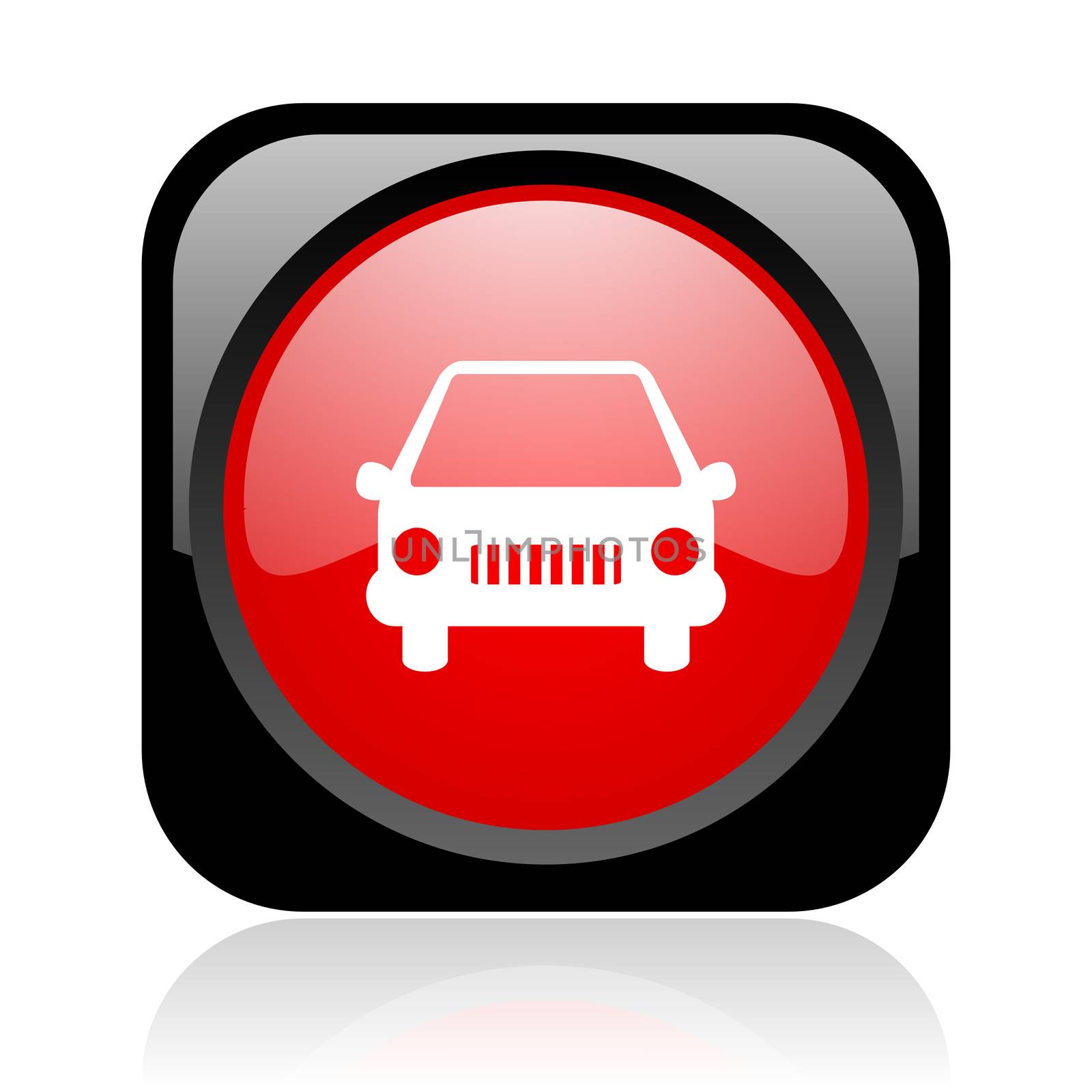 car black and red square web glossy icon