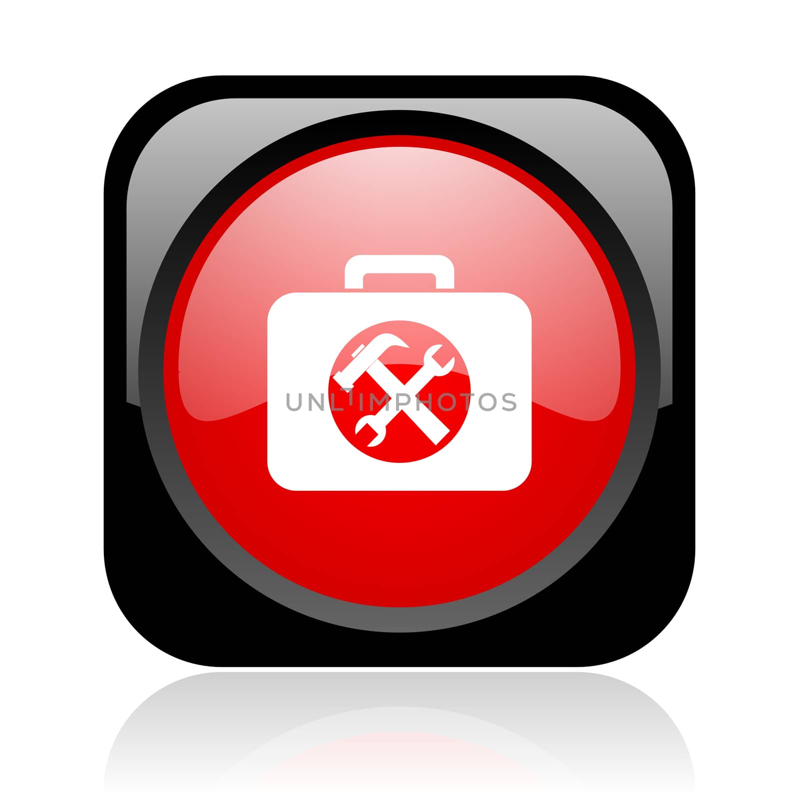 toolkit black and red square web glossy icon