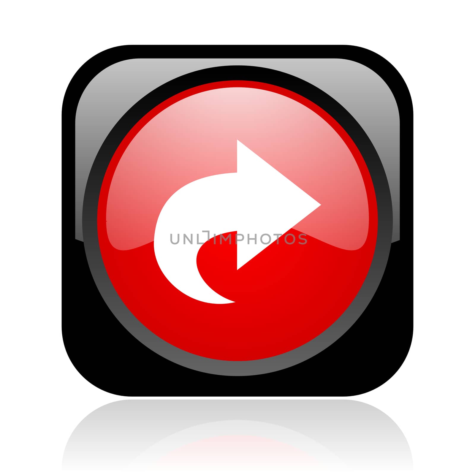next black and red square web glossy icon
