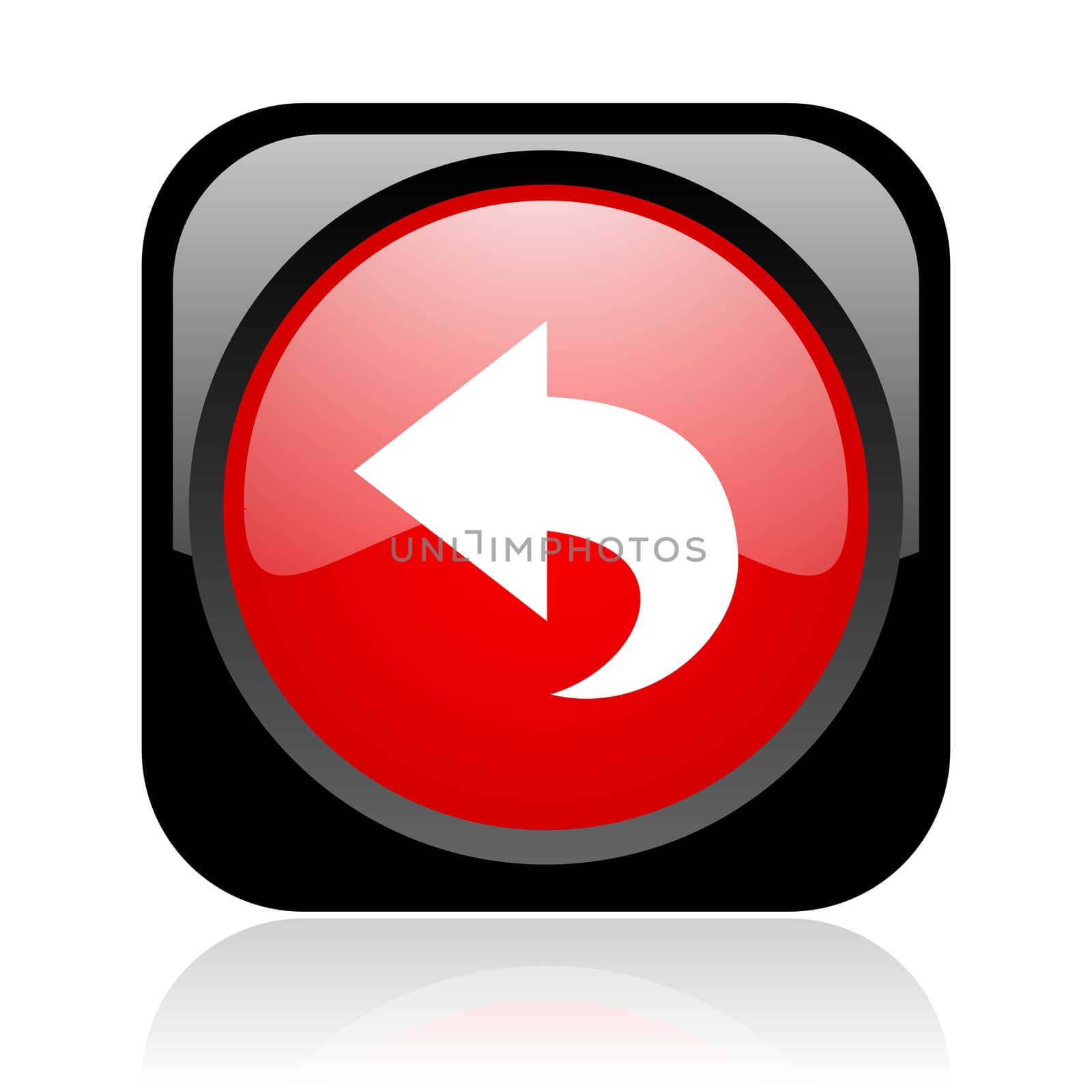 back black and red square web glossy icon