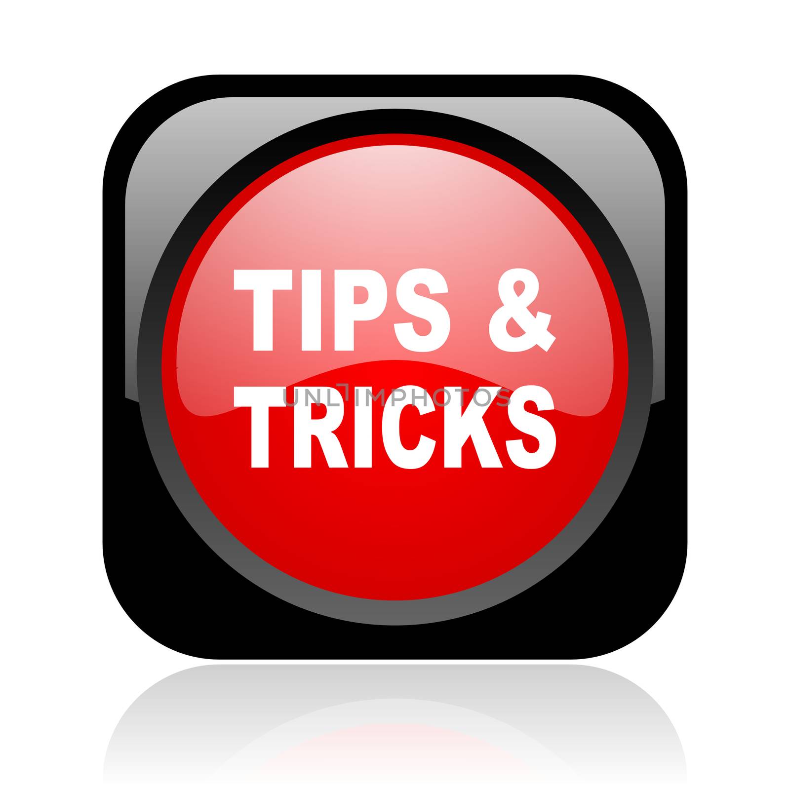 tips black and red square web glossy icon