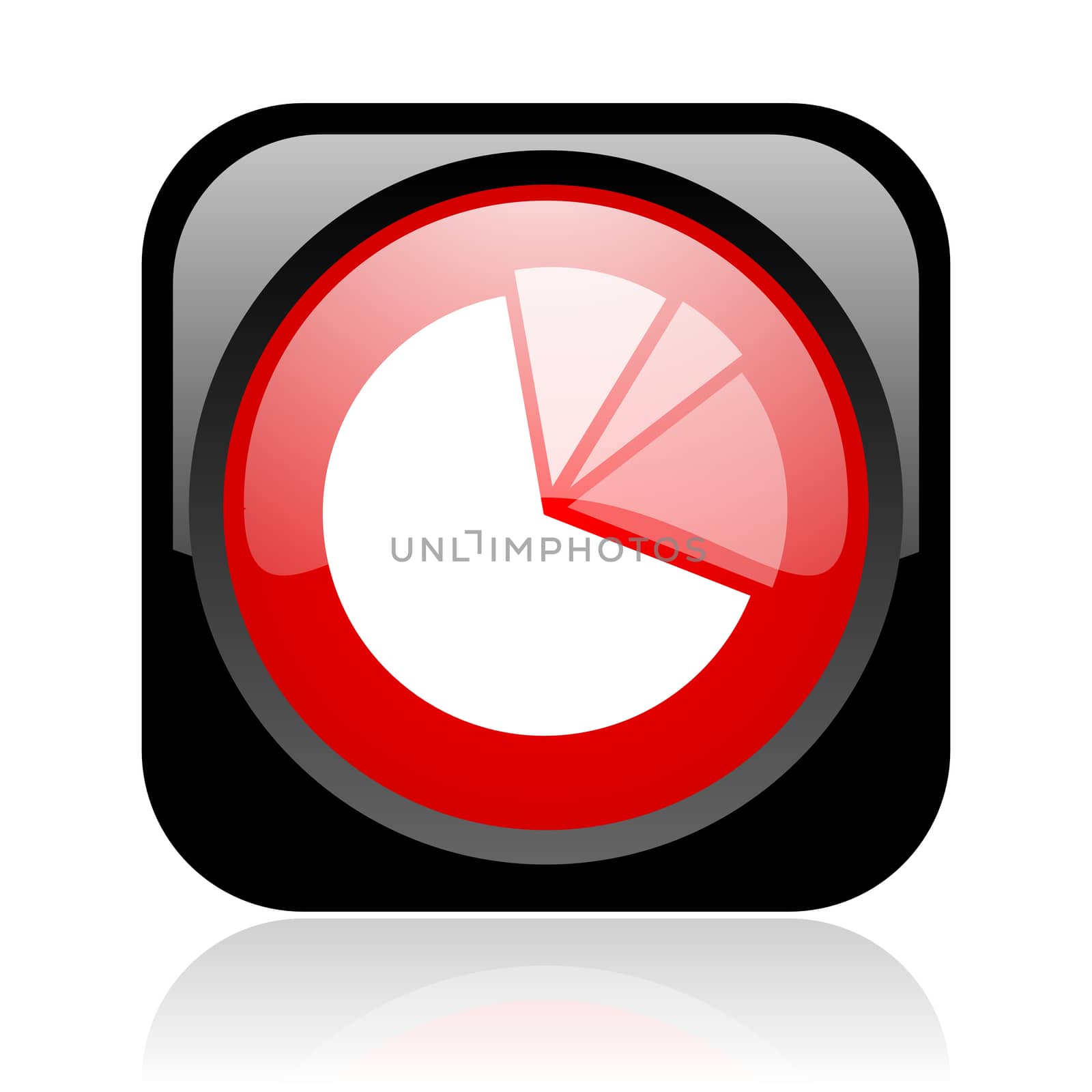 diagram black and red square web glossy icon
