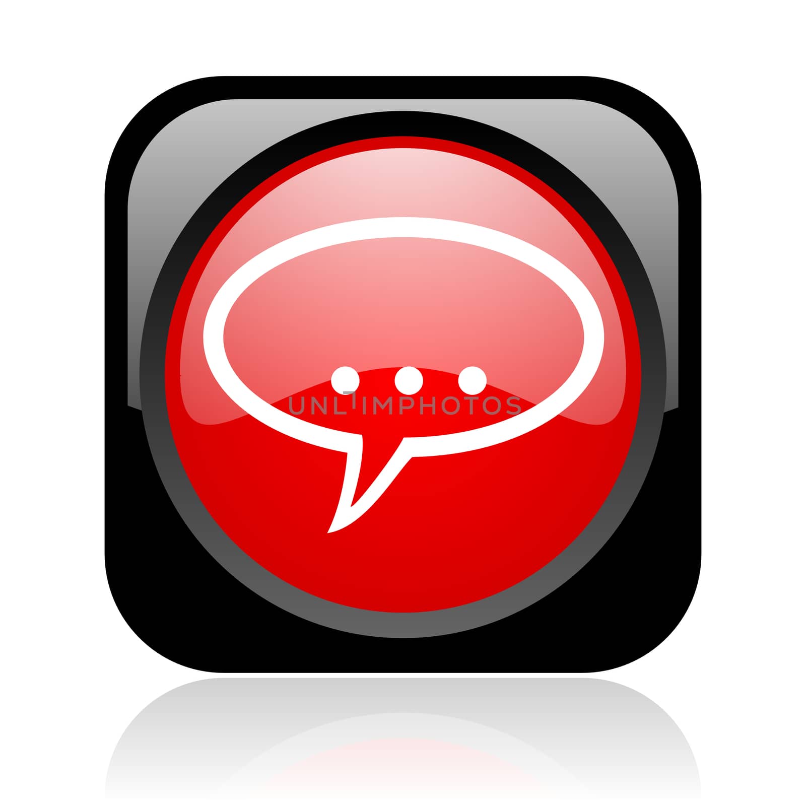 forum black and red square web glossy icon