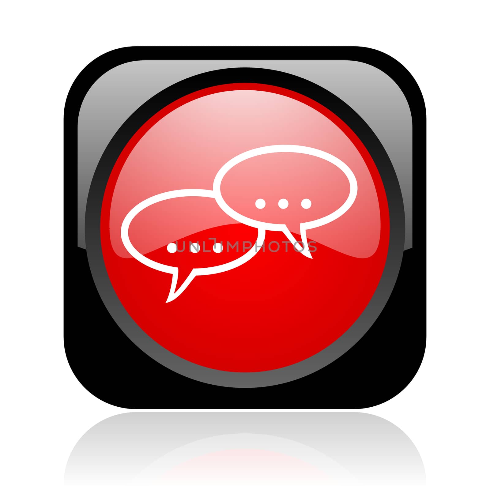 forum black and red square web glossy icon