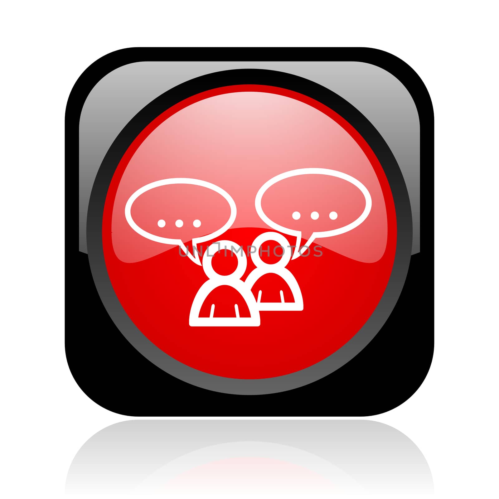 forum black and red square web glossy icon