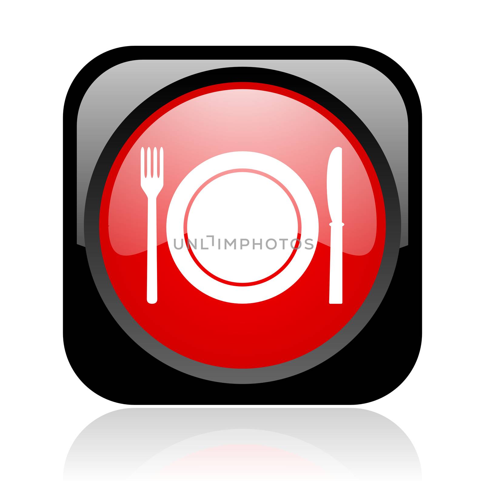 food black and red square web glossy icon