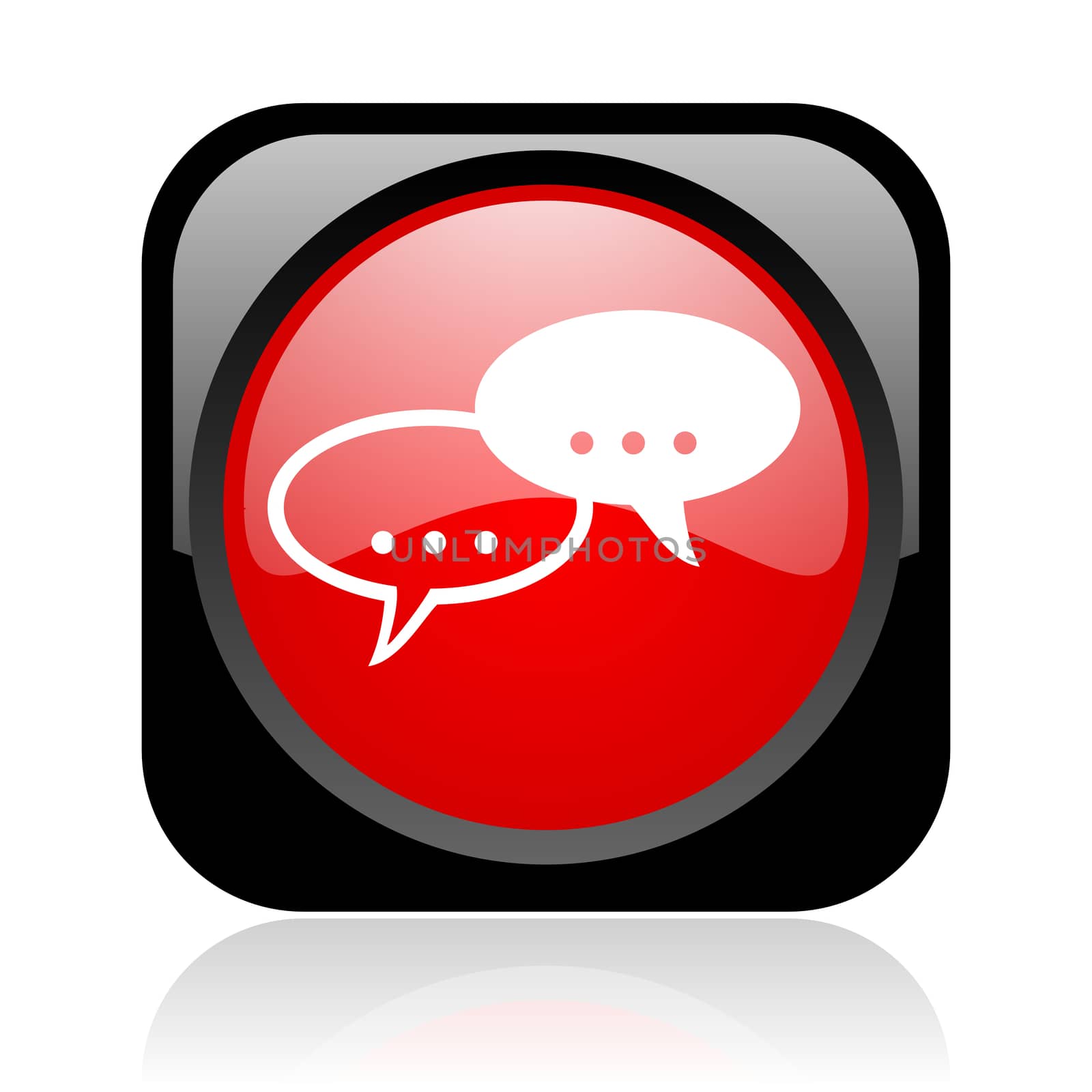 forum black and red square web glossy icon