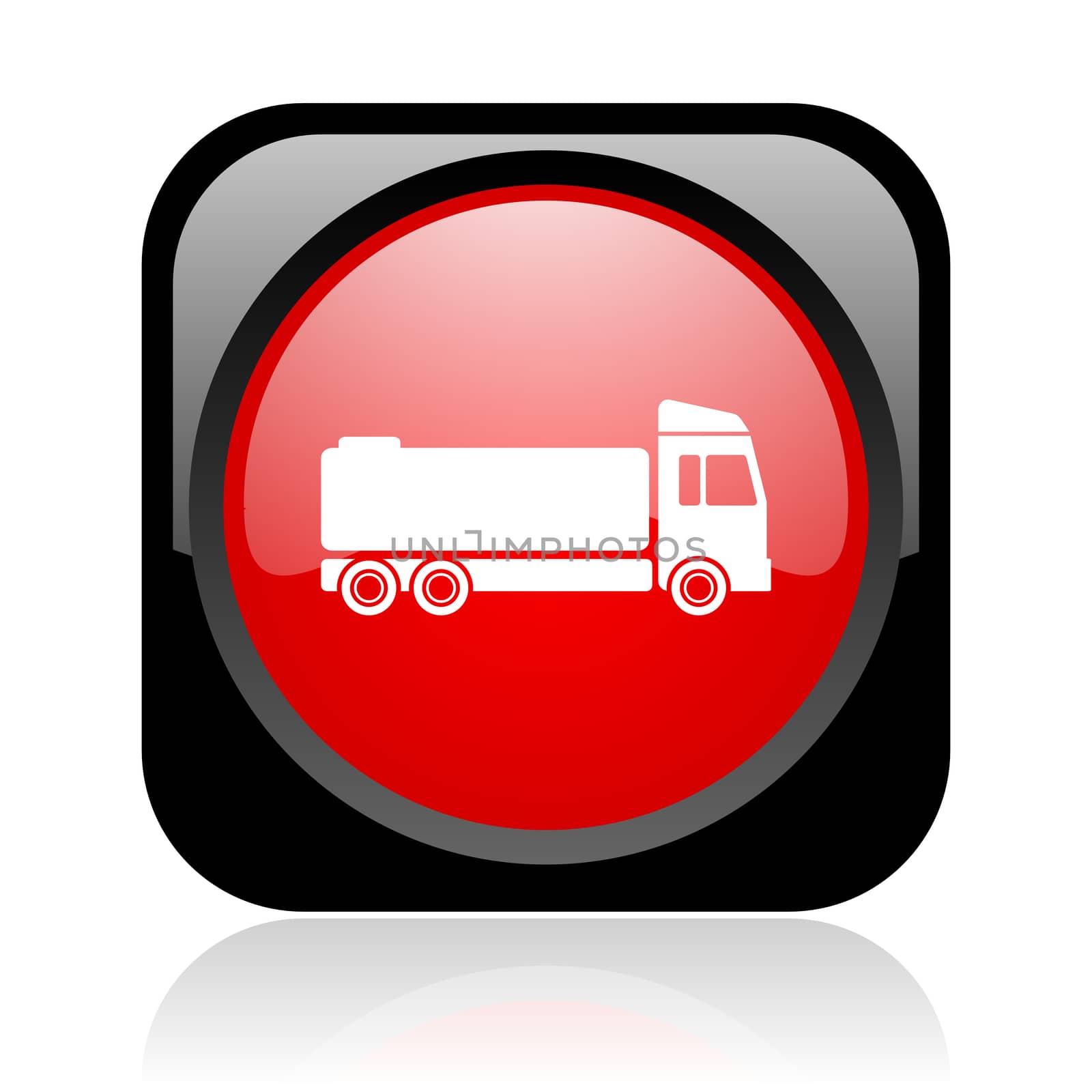 truck black and red square web glossy icon