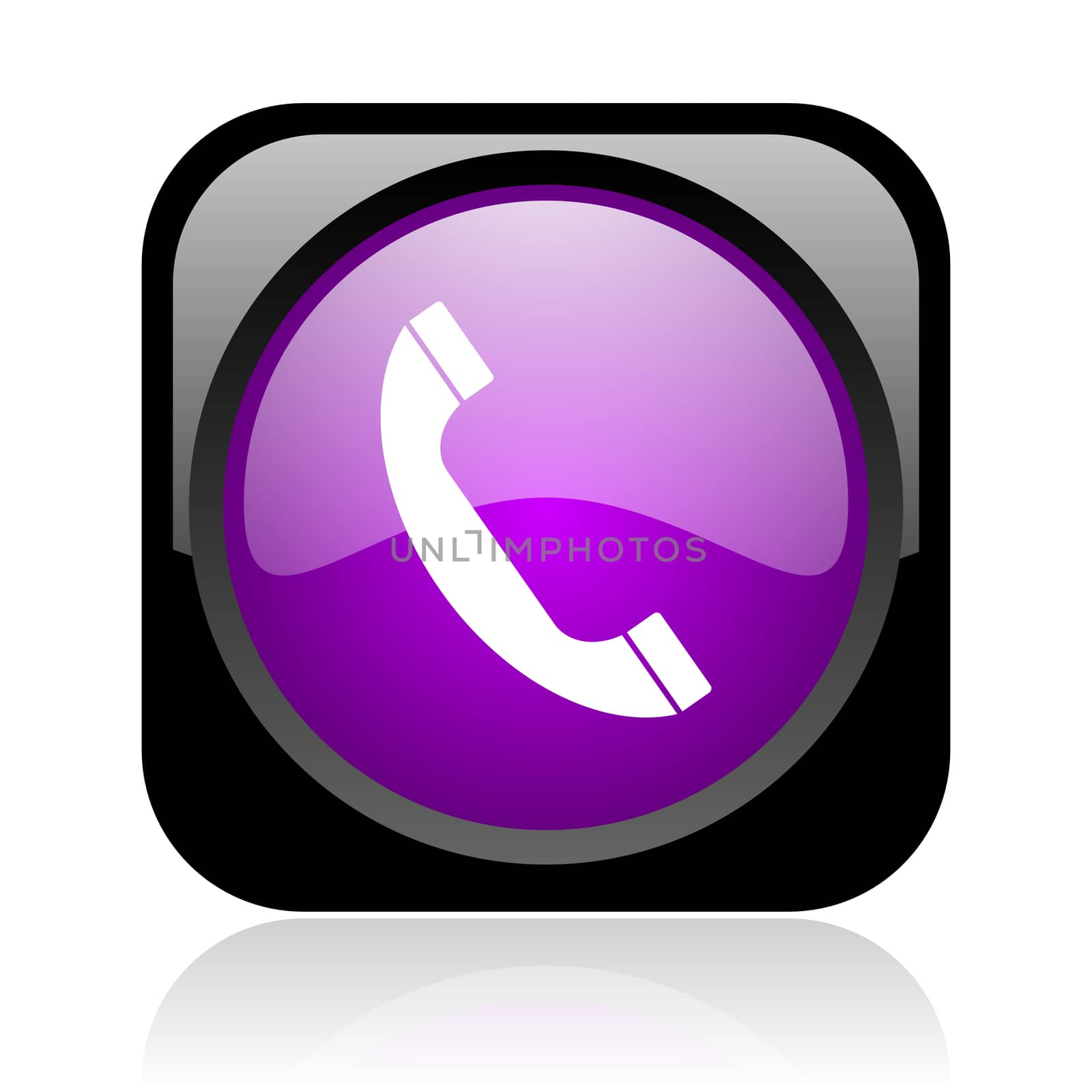 phone black and violet square web glossy icon