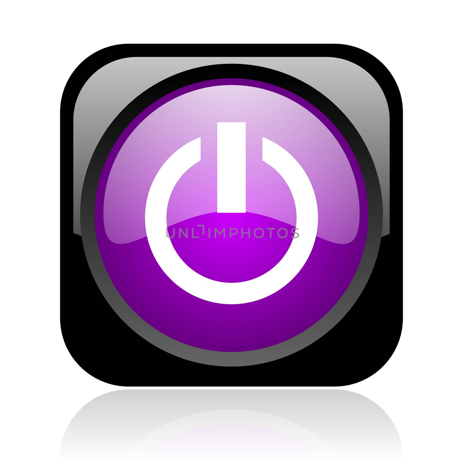 power black and violet square web glossy icon