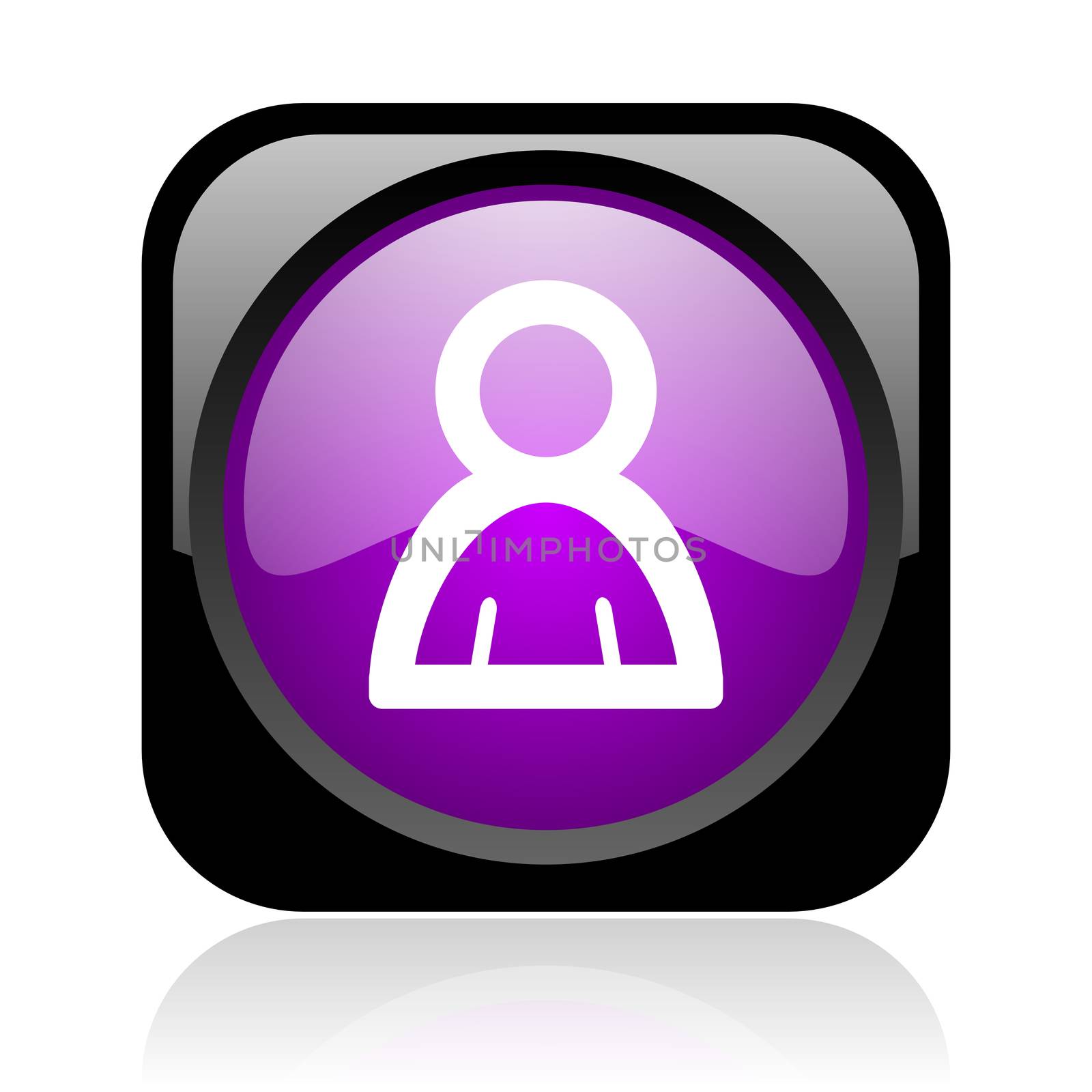 account black and violet square web glossy icon