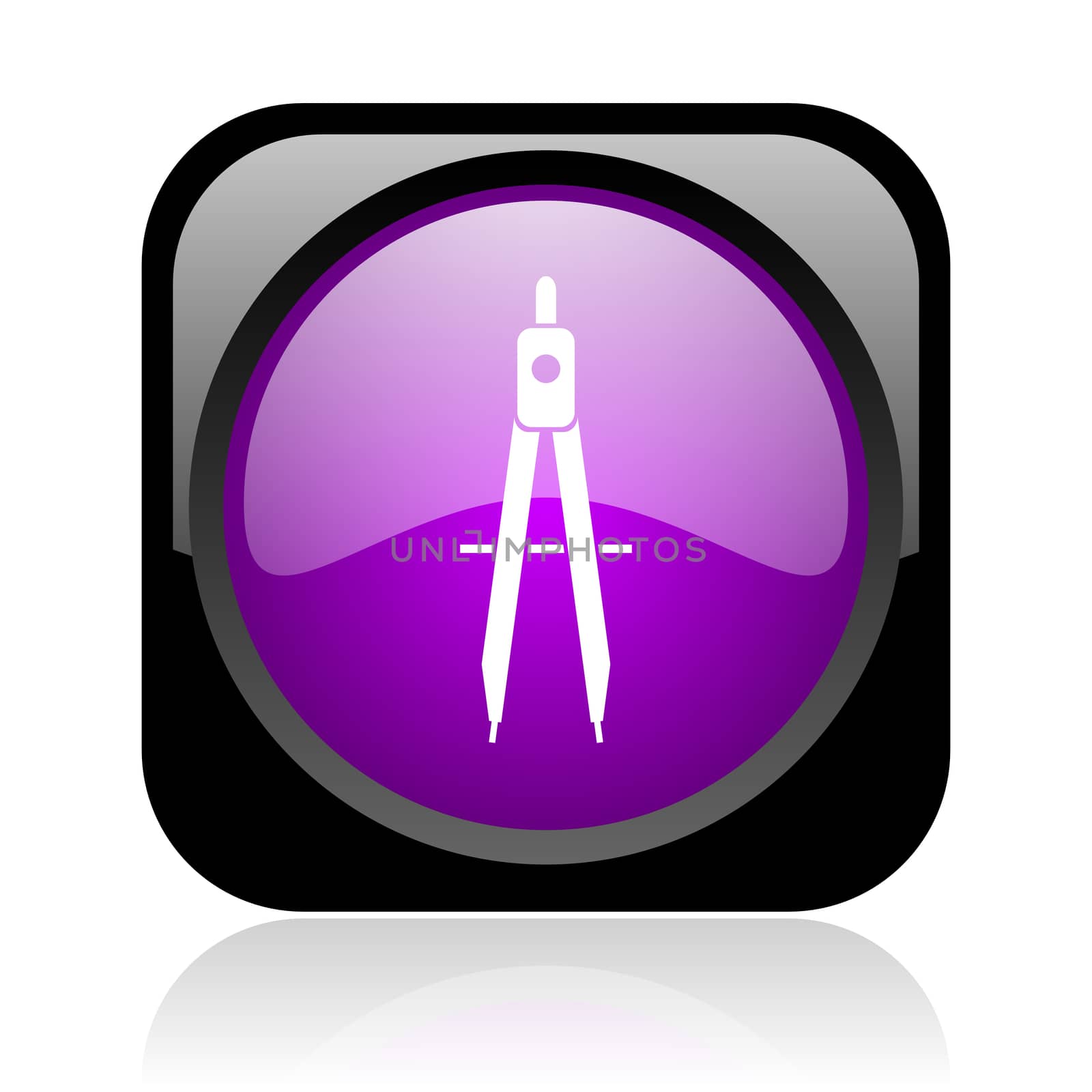 e-learning black and violet square web glossy icon