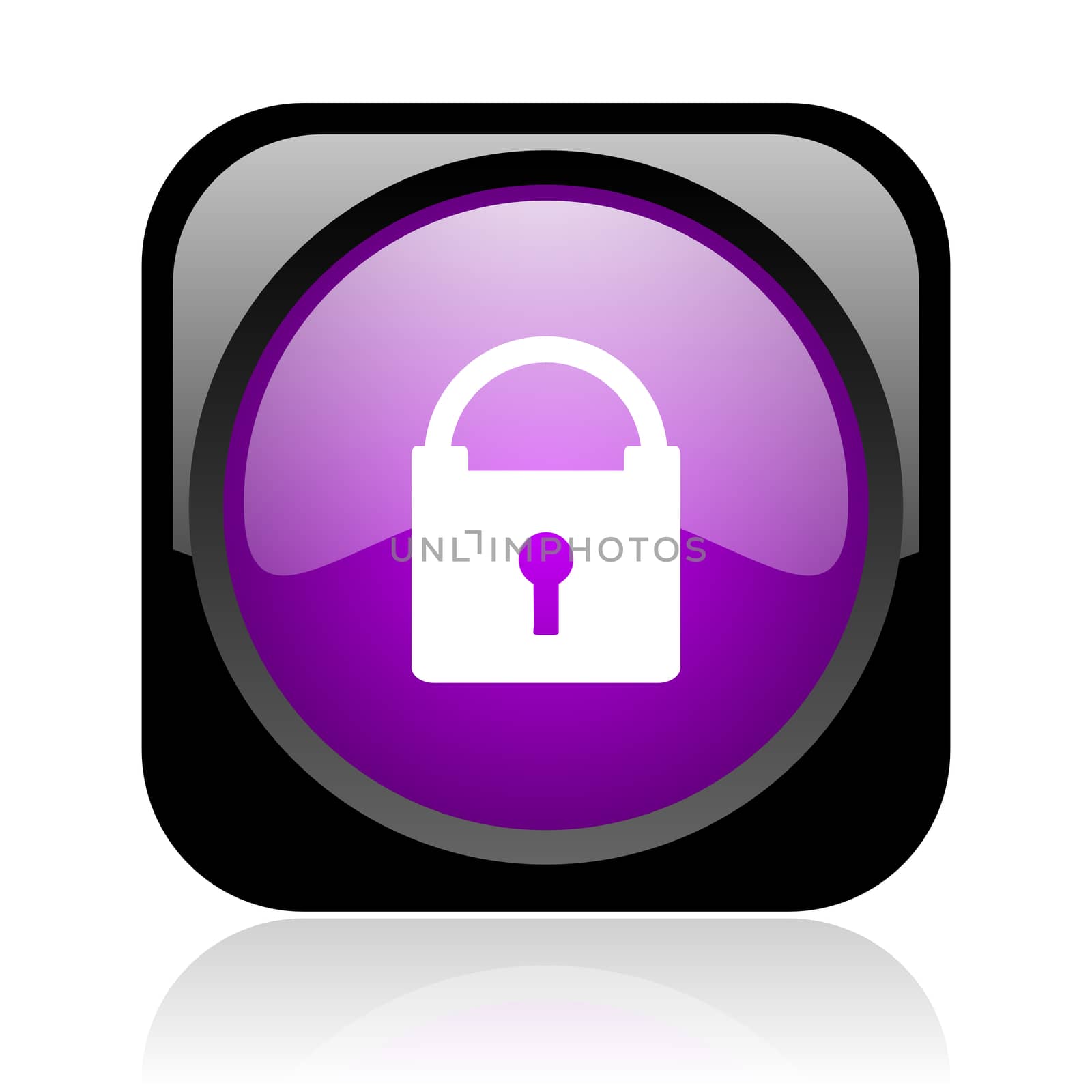 protect black and violet square web glossy icon