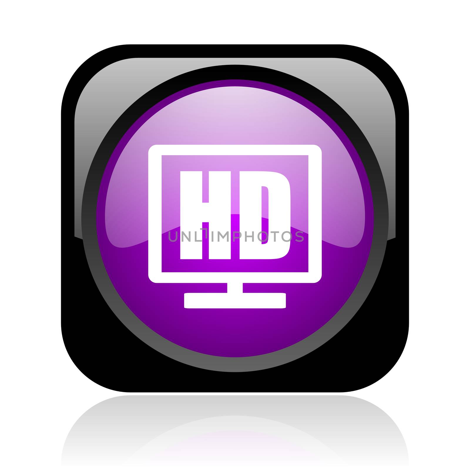 hd display black and violet square web glossy icon
