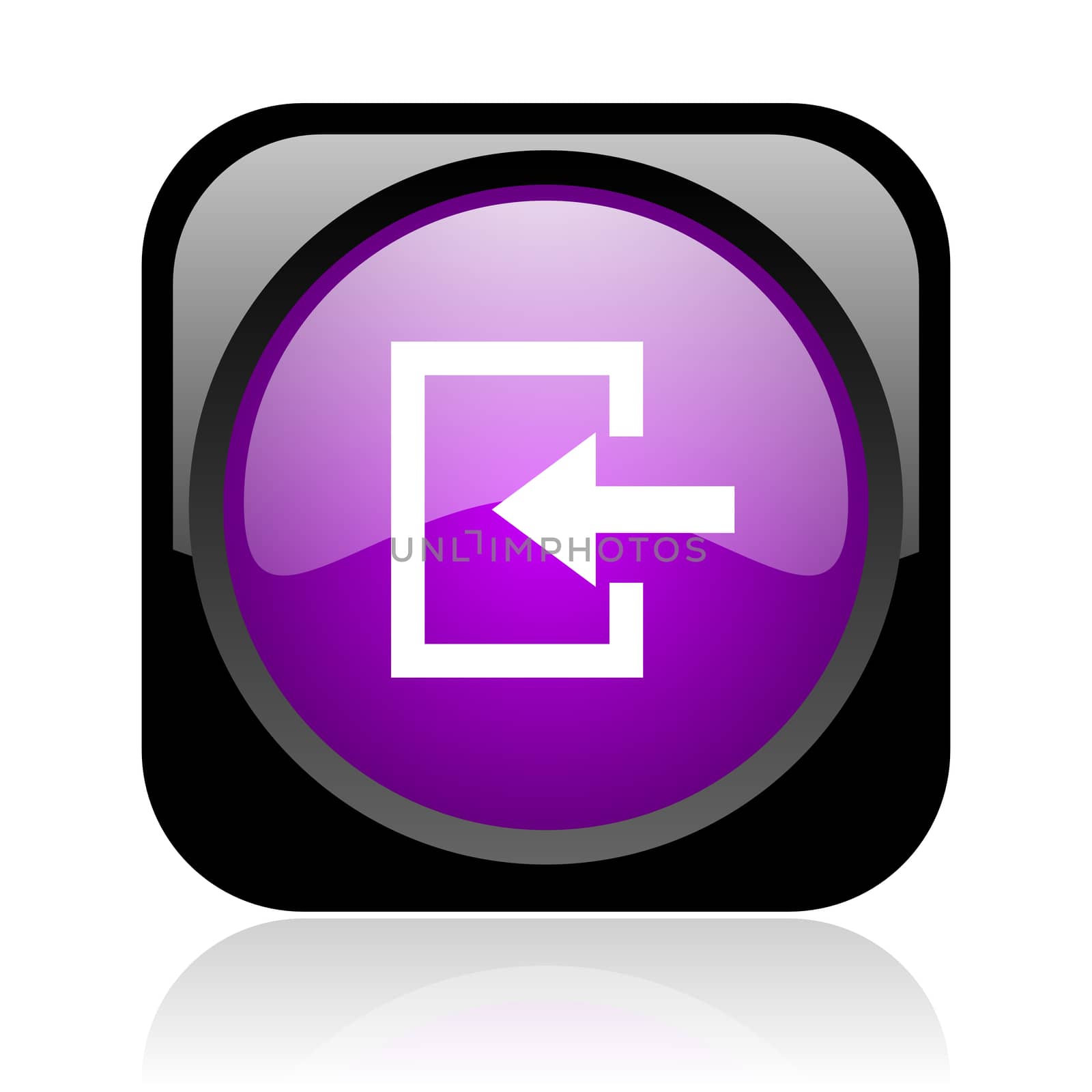 enter black and violet square web glossy icon
