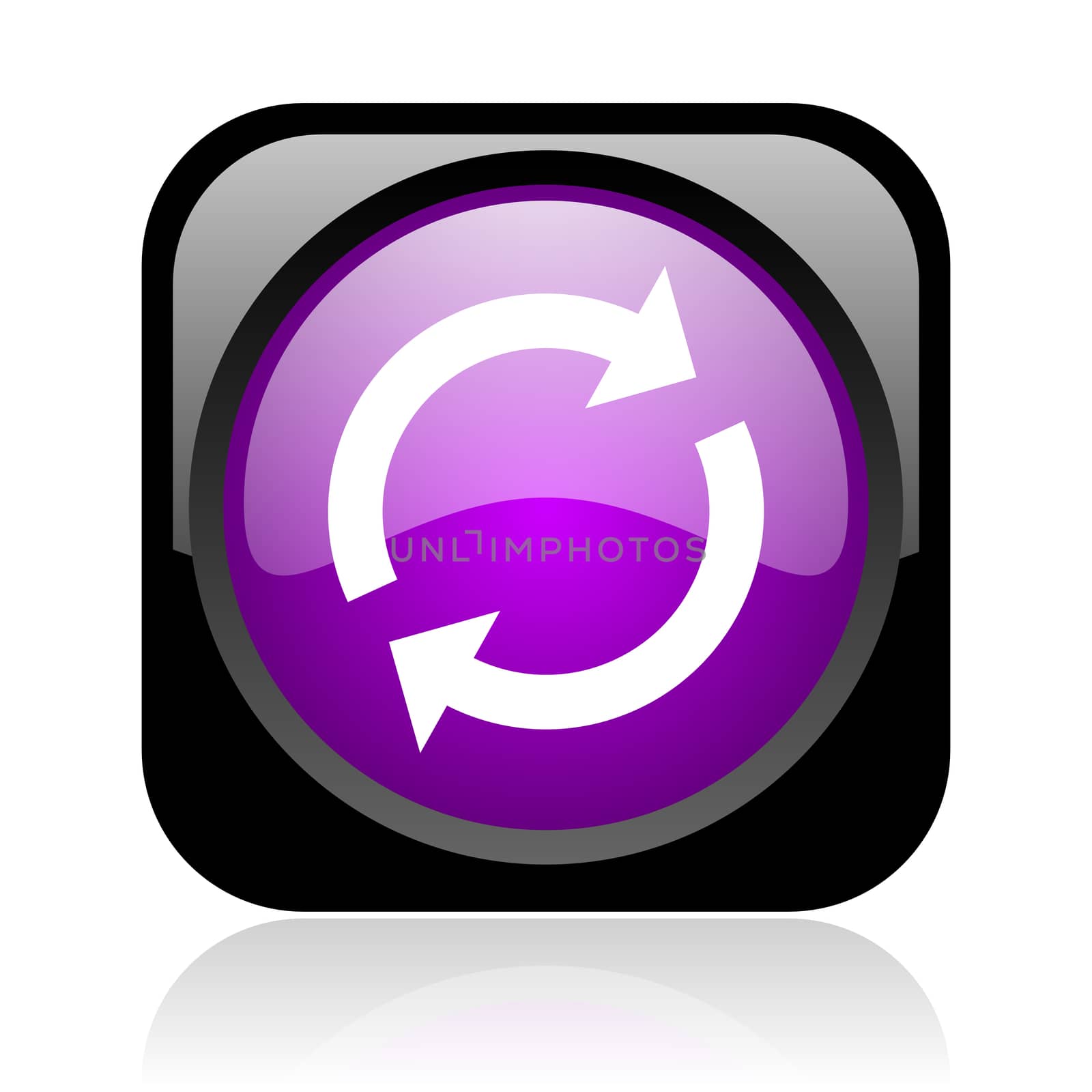 reload black and violet square web glossy icon