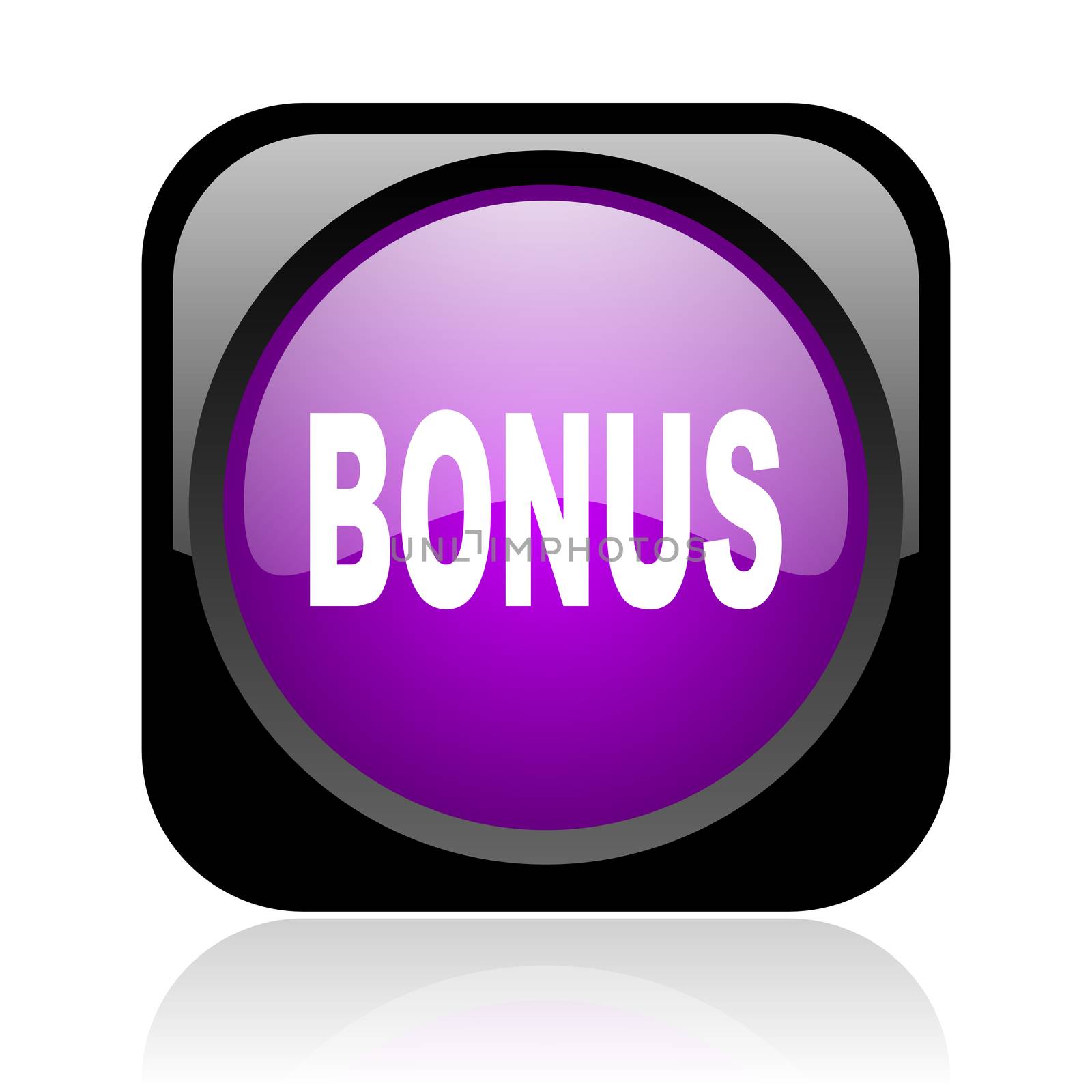 bonus black and violet square web glossy icon