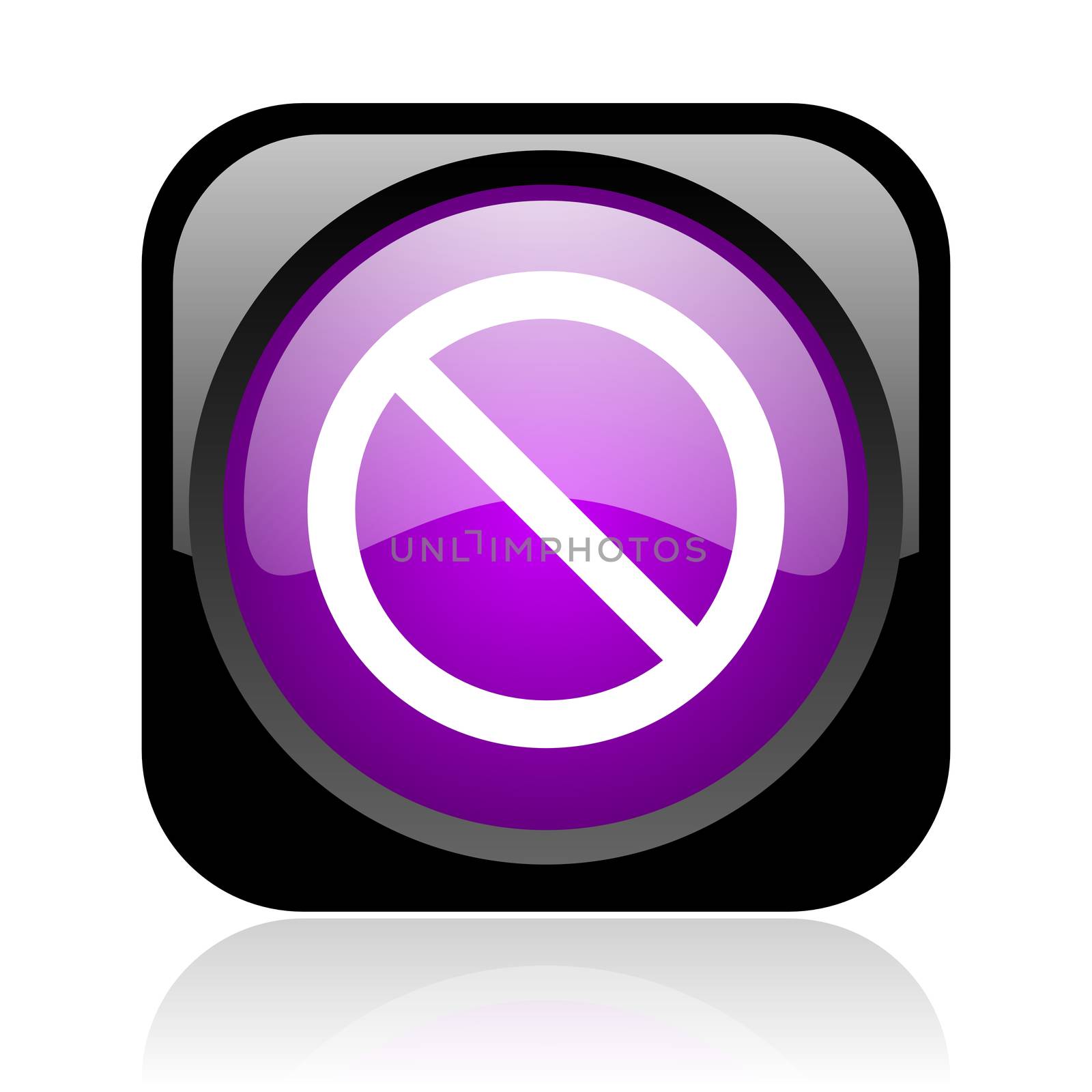 access denied black and violet square web glossy icon