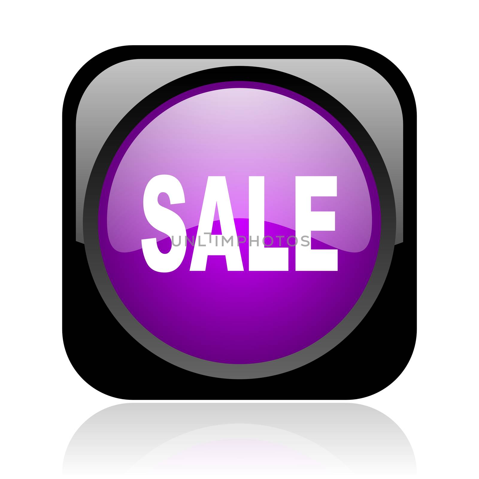 sale black and violet square web glossy icon