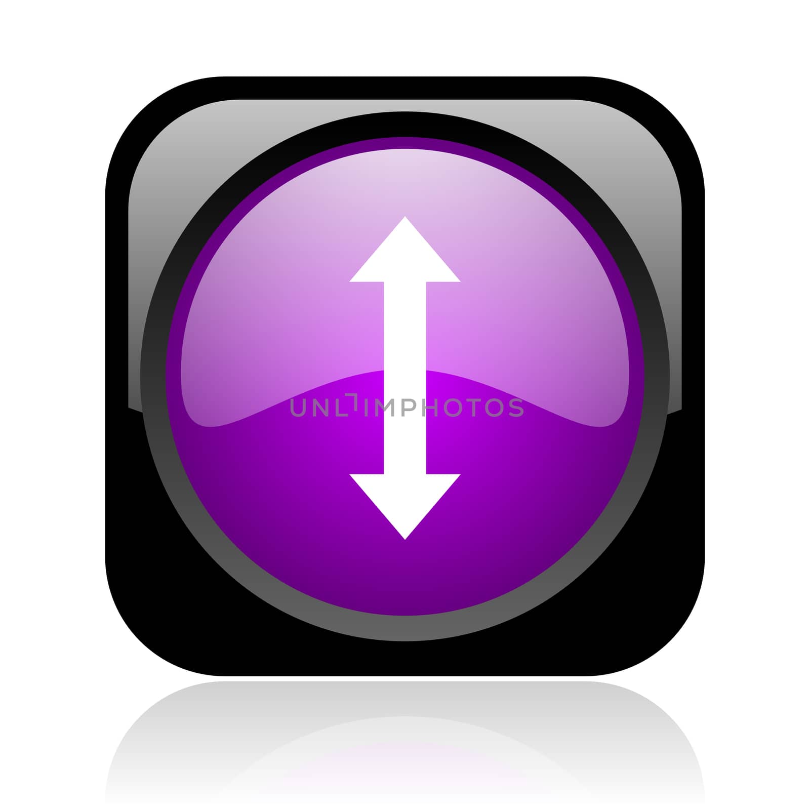 arrows black and violet square web glossy icon