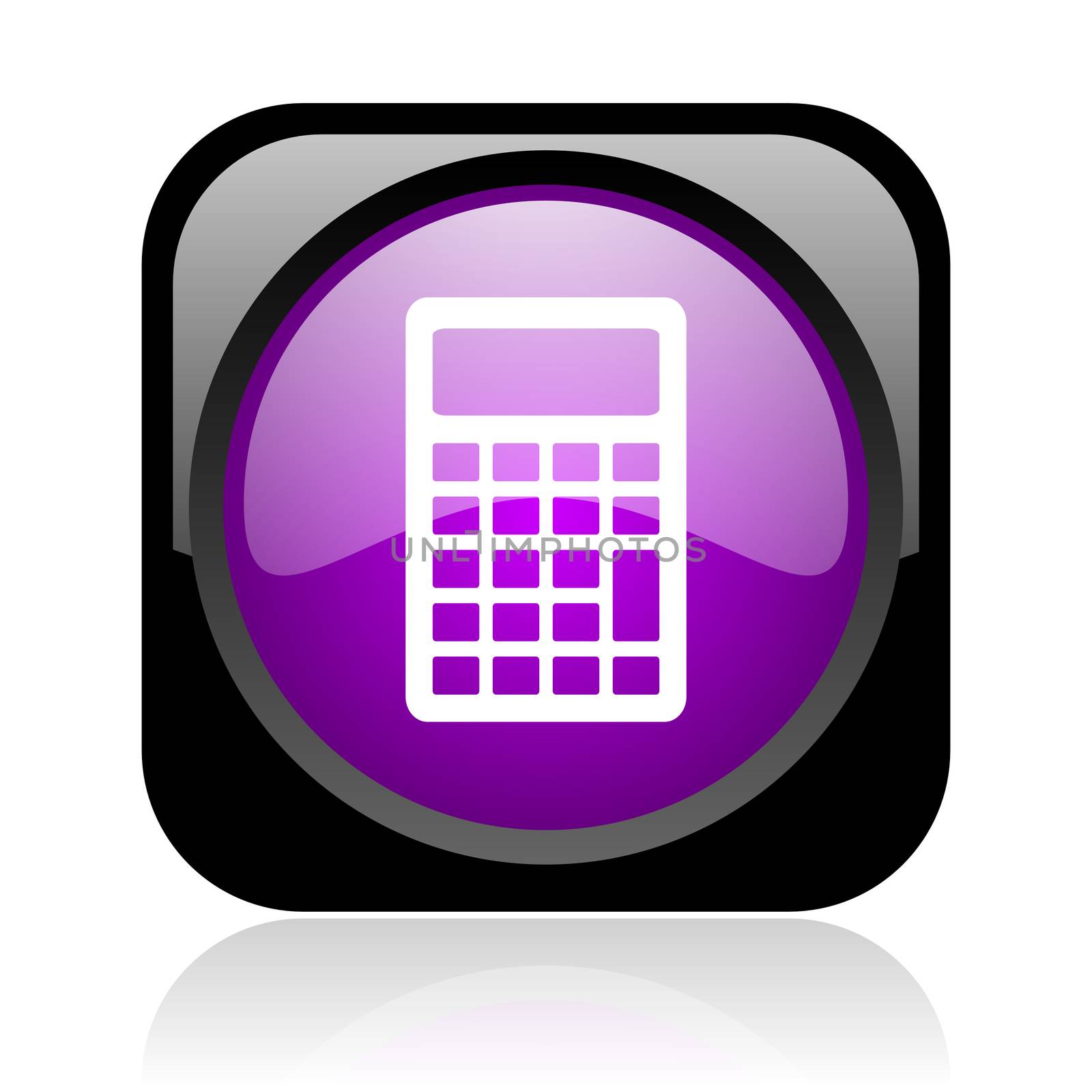 calculator black and violet square web glossy icon