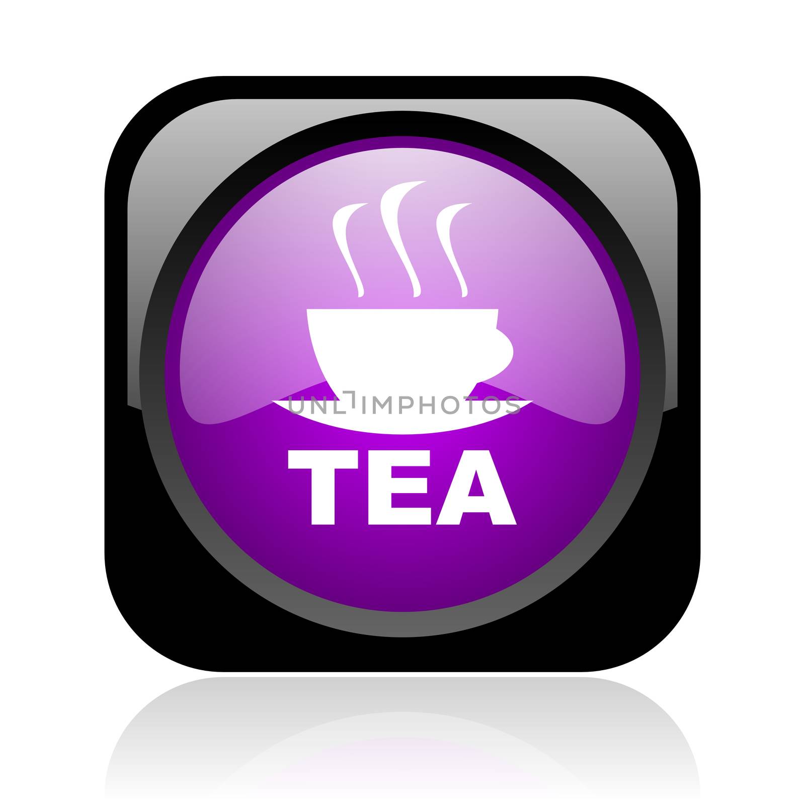 tea black and violet square web glossy icon