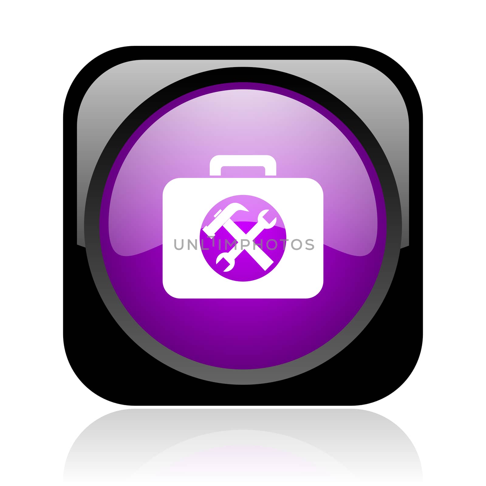 toolkit black and violet square web glossy icon