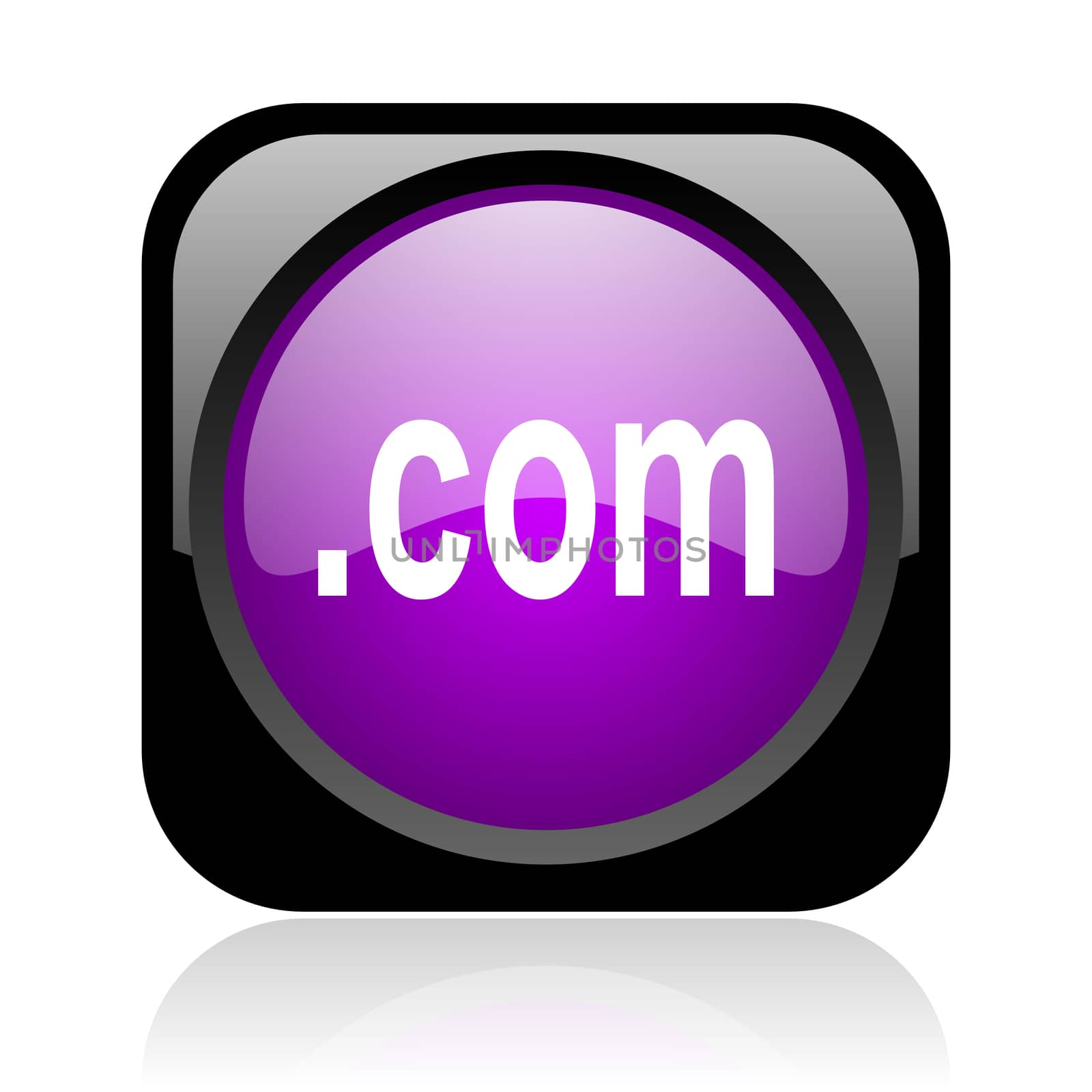 com black and violet square web glossy icon