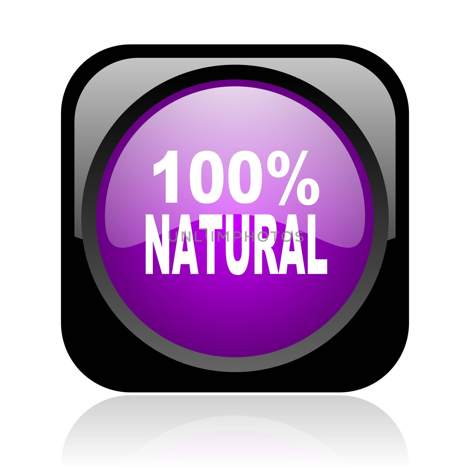 natural black and violet square web glossy icon