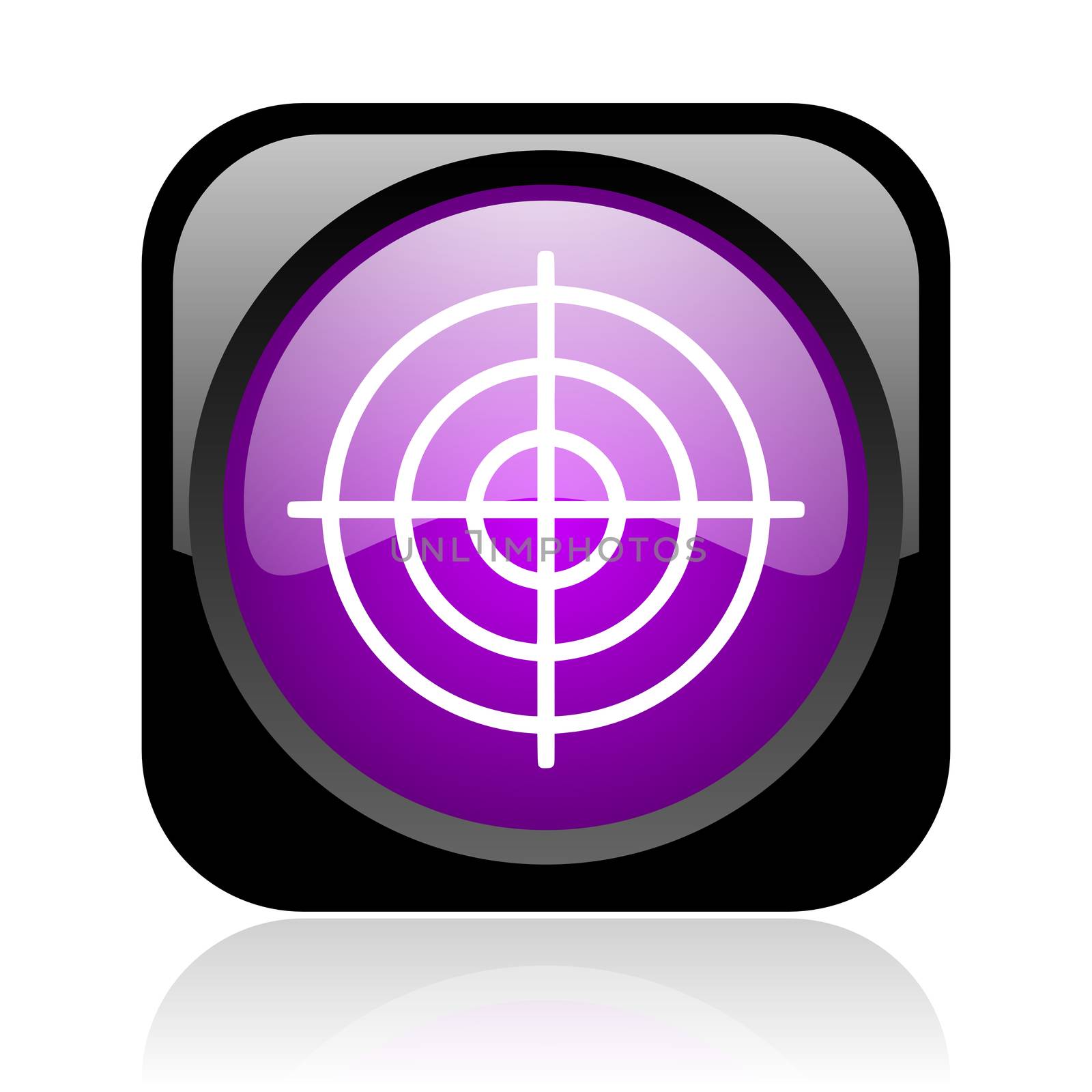 target black and violet square web glossy icon