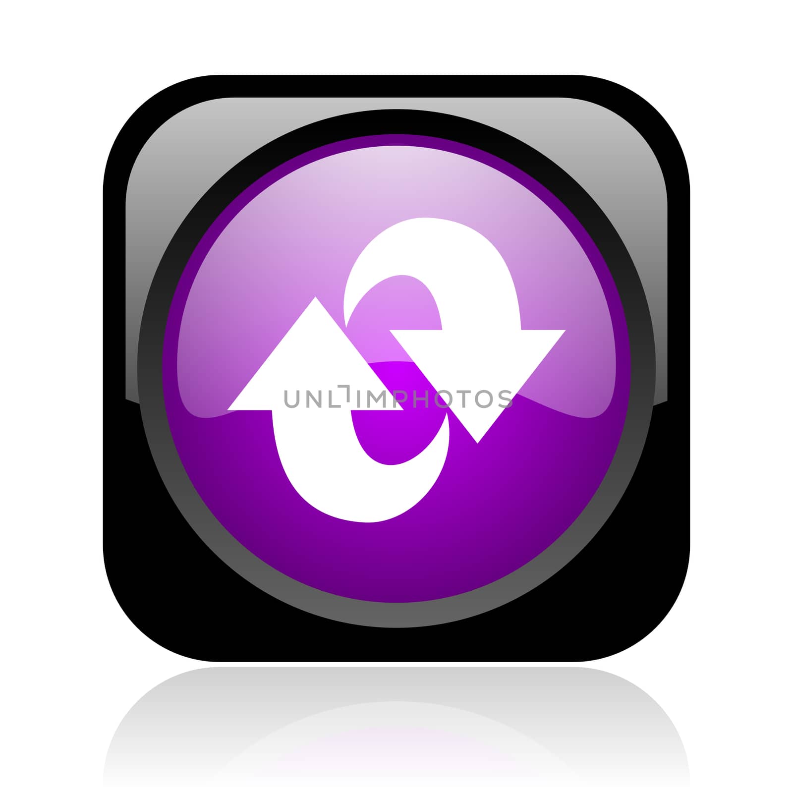 rotate black and violet square web glossy icon
