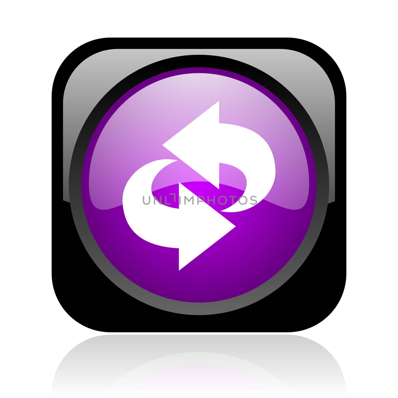 rotate black and violet square web glossy icon