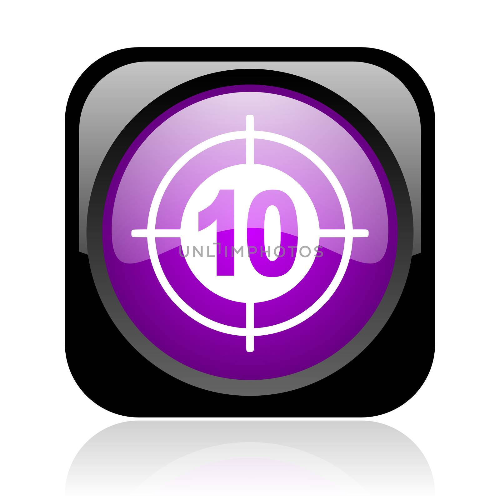 target black and violet square web glossy icon
