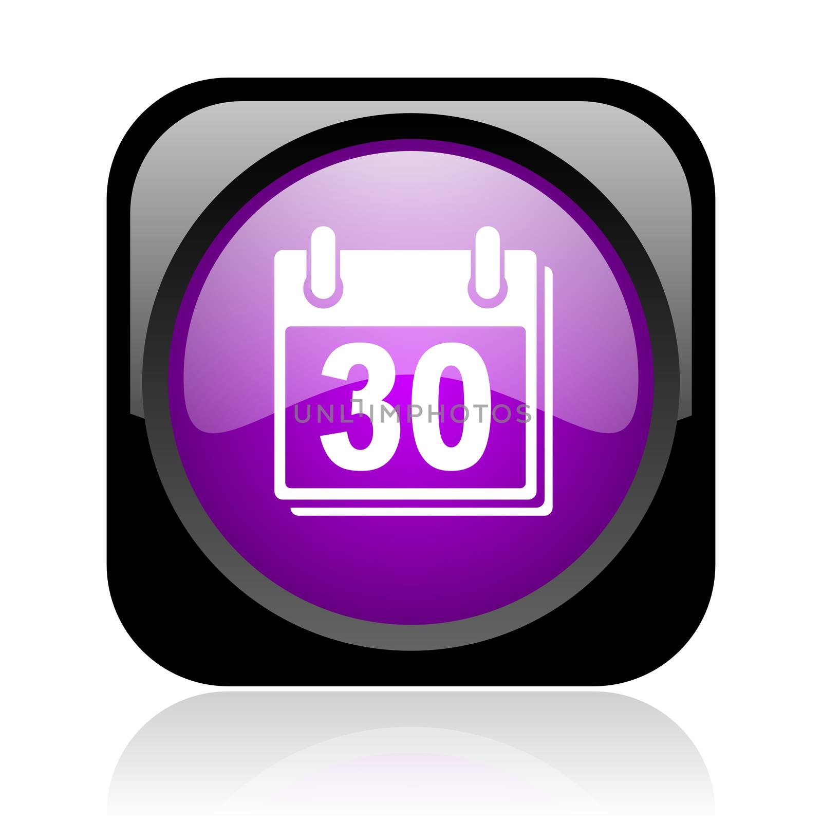calendar black and violet square web glossy icon