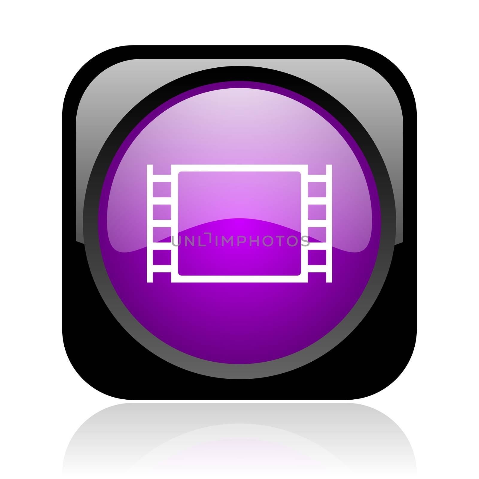 movie black and violet square web glossy icon