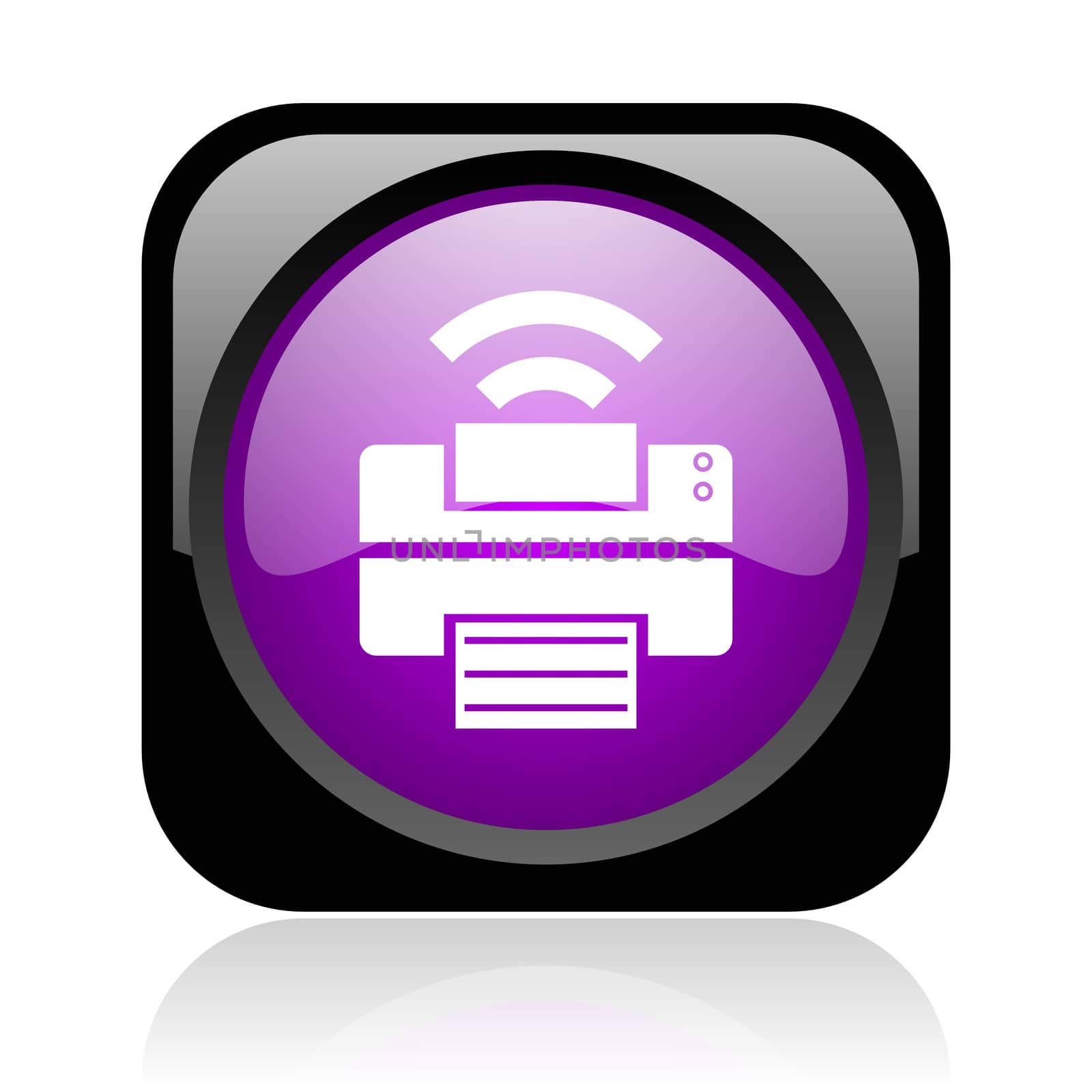print black and violet square web glossy icon