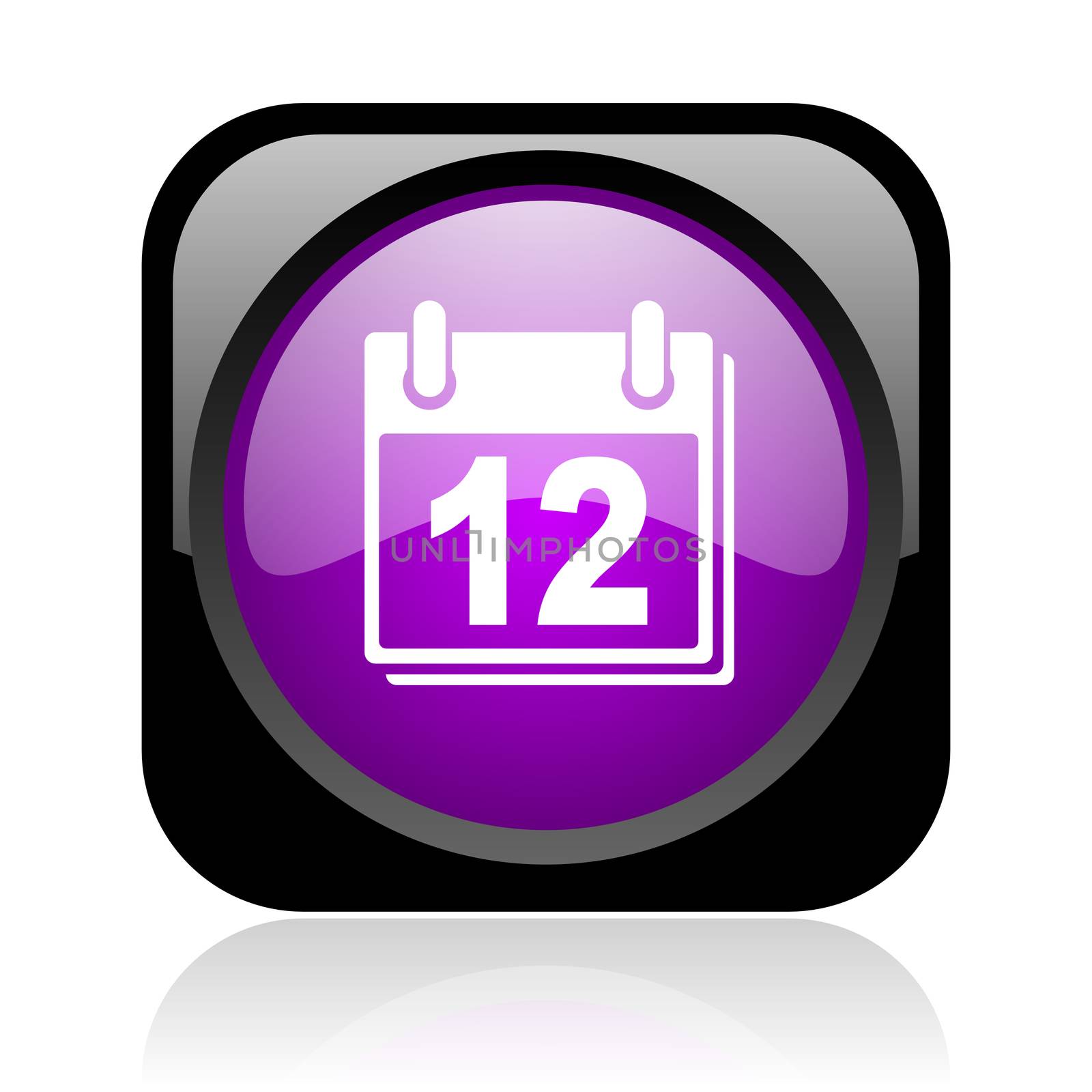 planner black and violet square web glossy icon