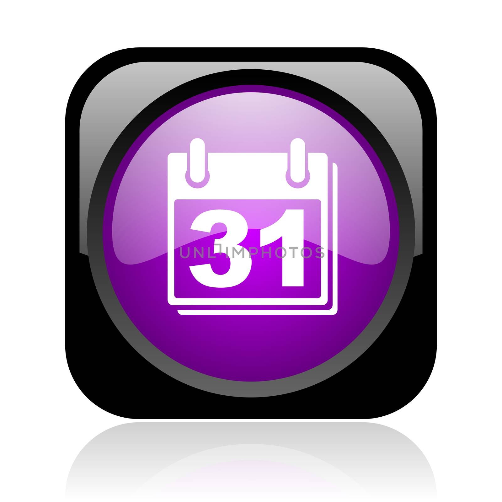 calendar black and violet square web glossy icon