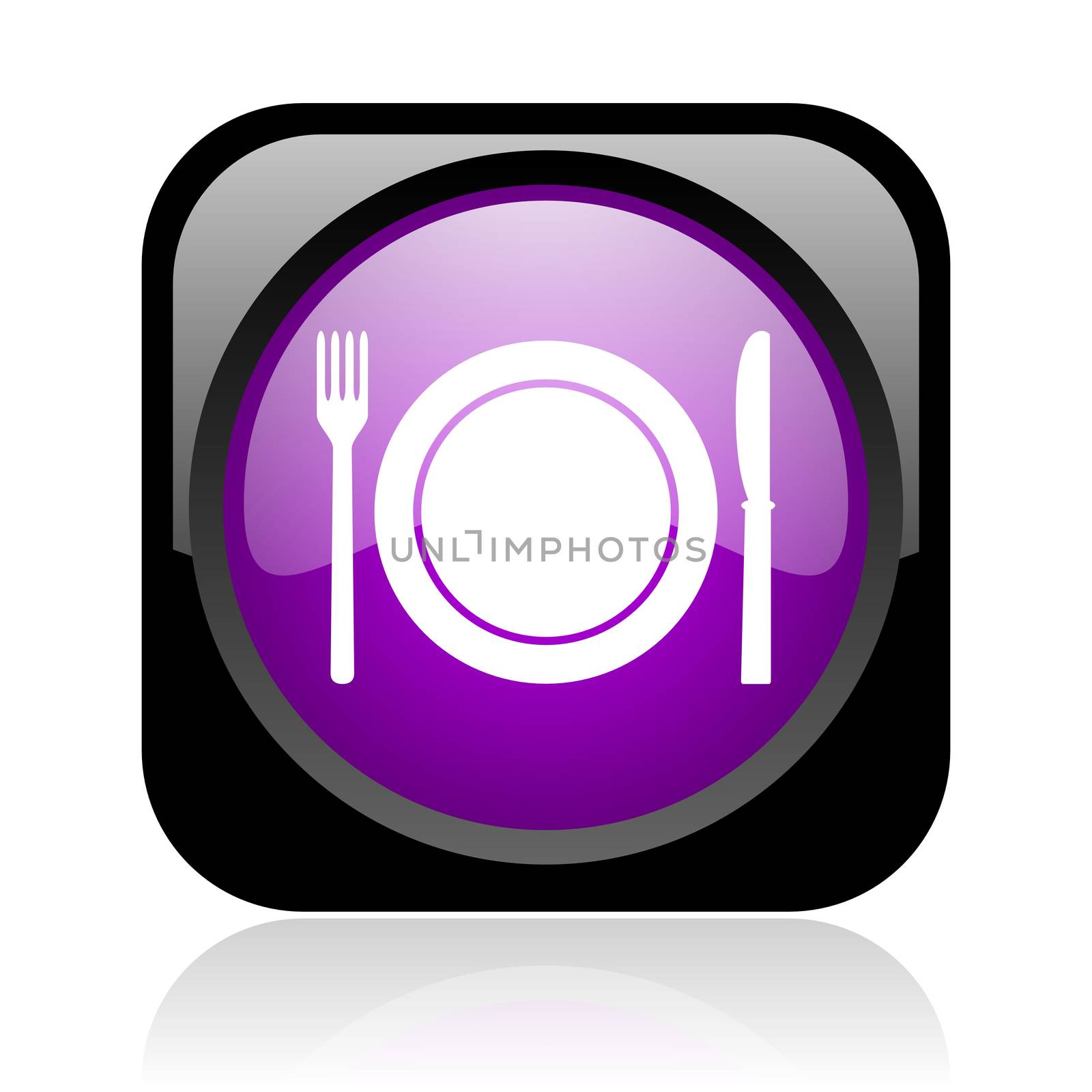food black and violet square web glossy icon