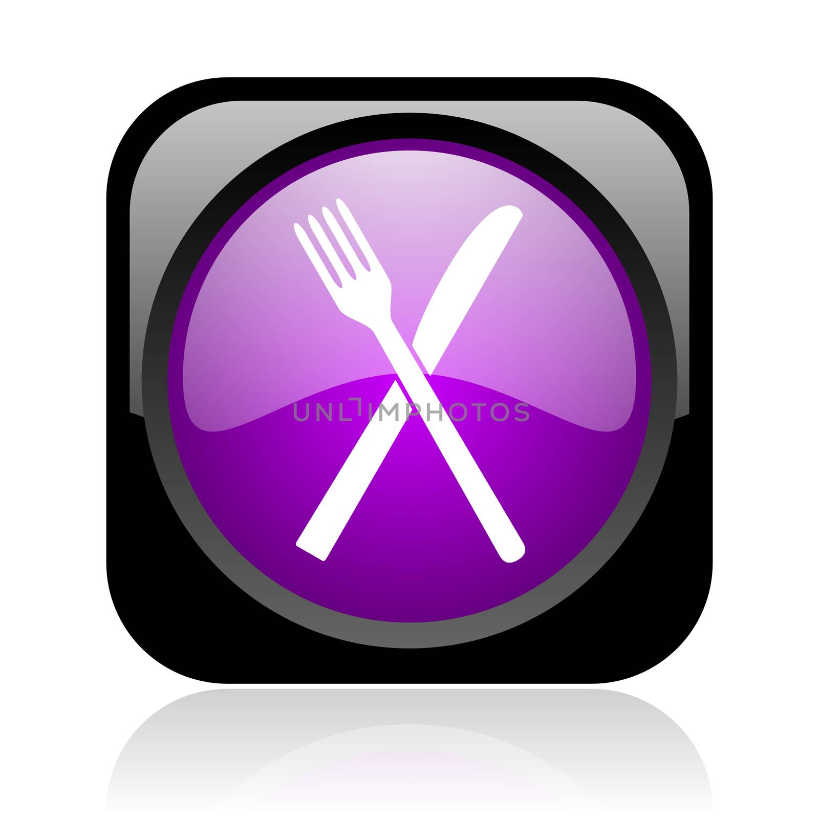 food black and violet square web glossy icon