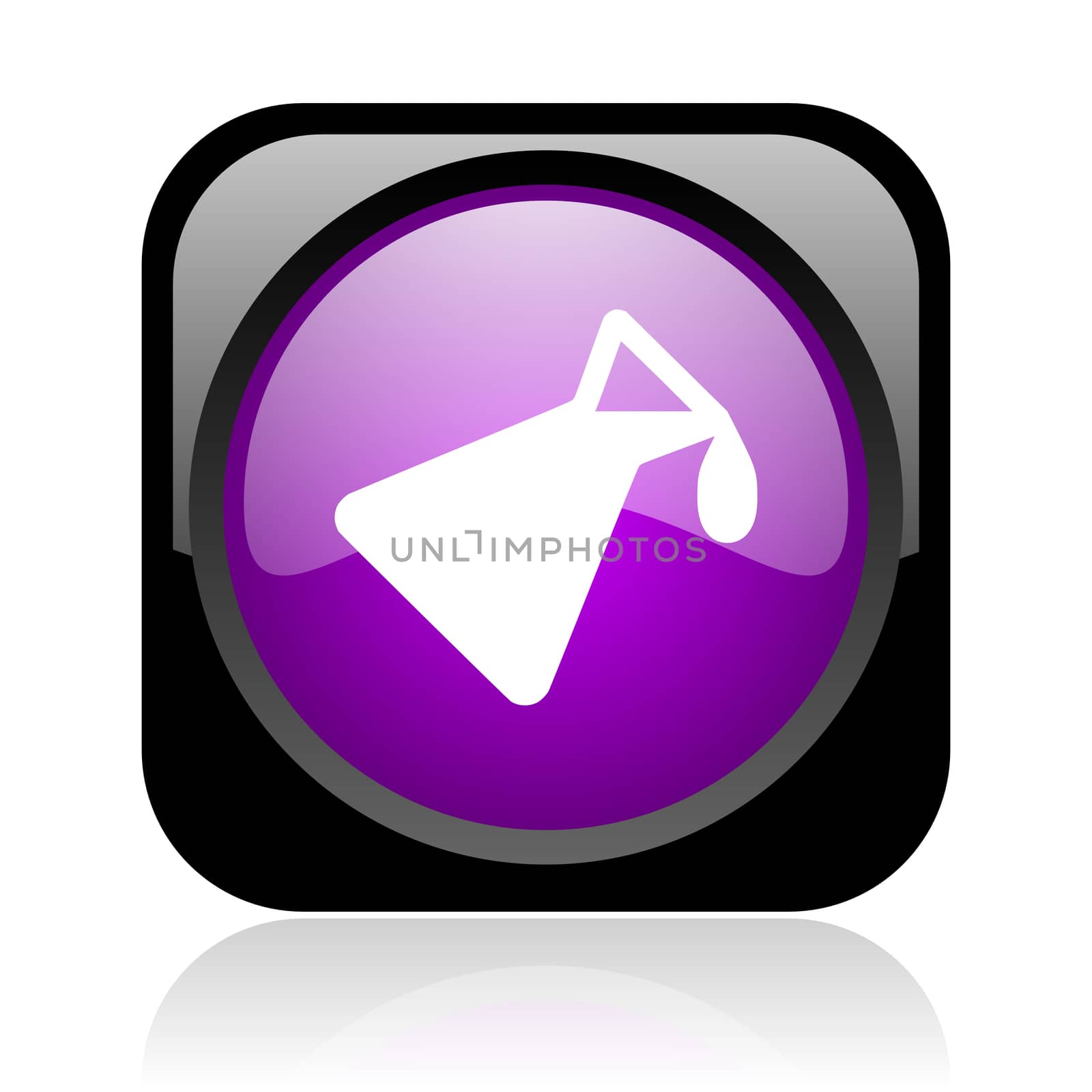 chemistry black and violet square web glossy icon
