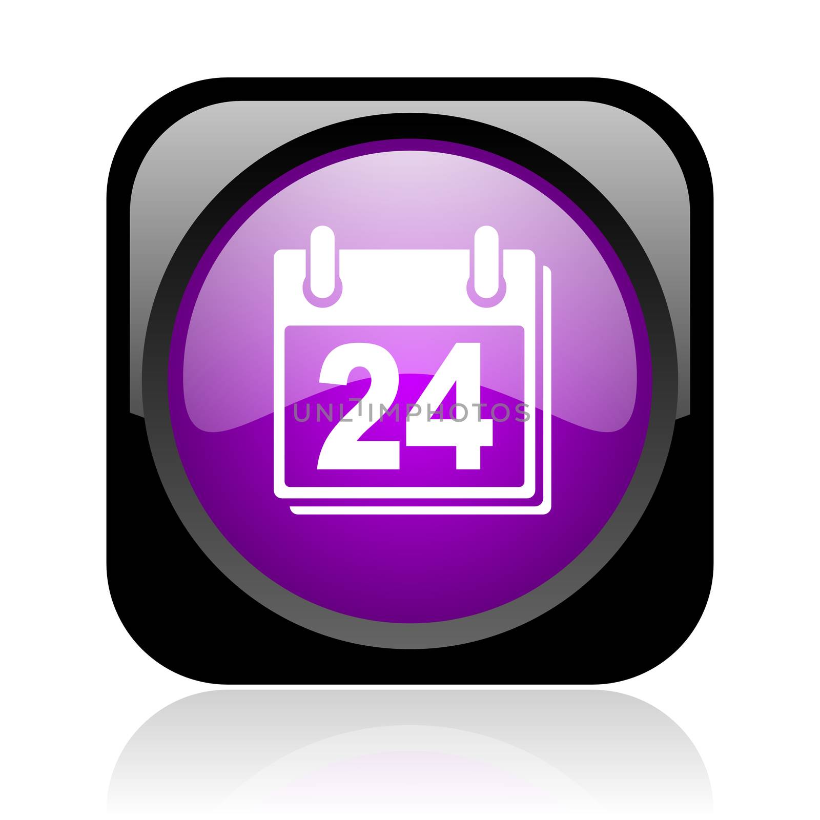 planner black and violet square web glossy icon