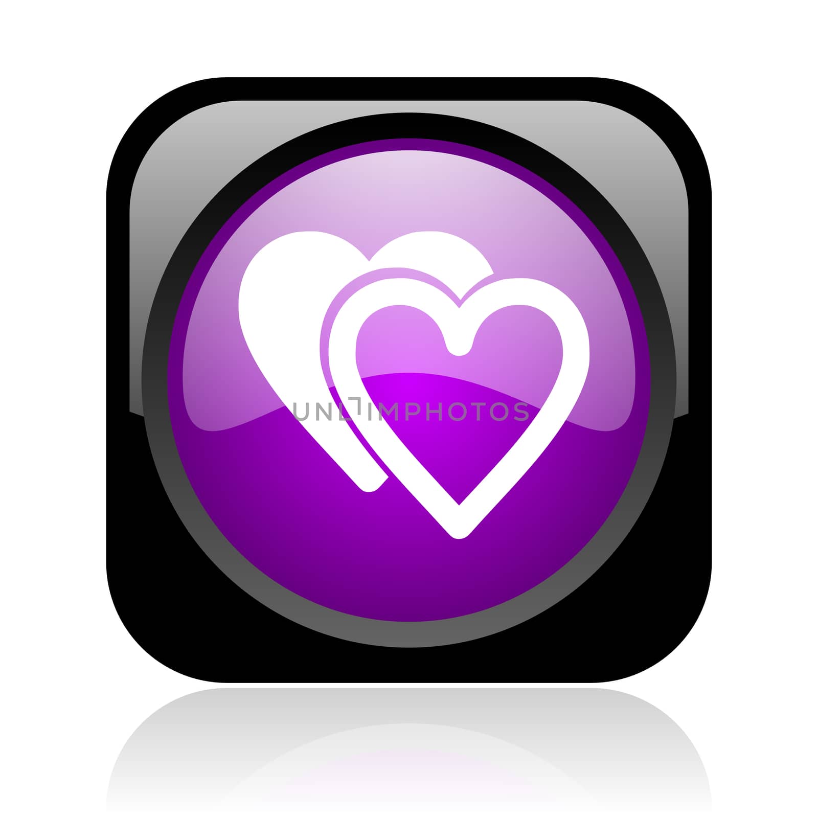 love black and violet square web glossy icon