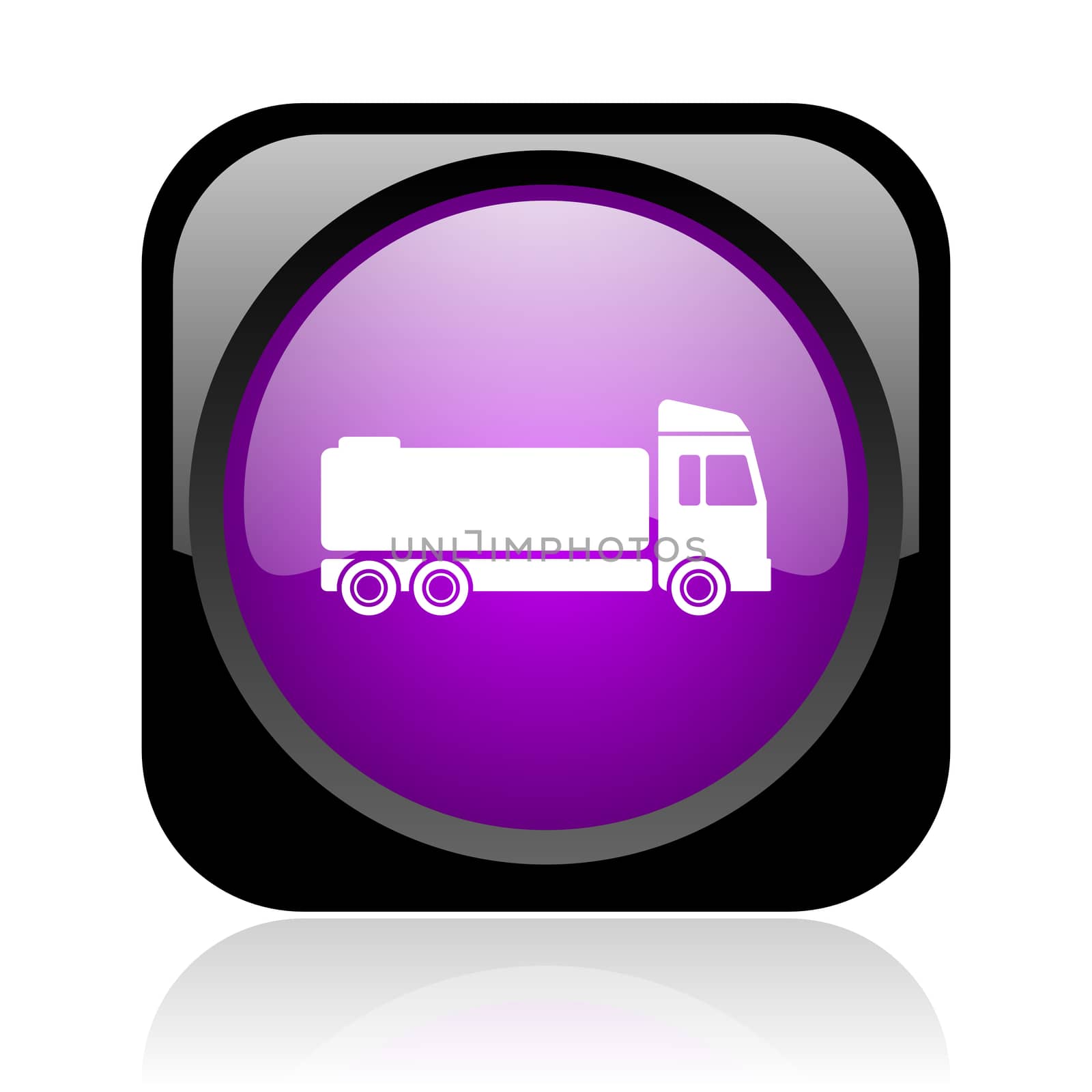 truck black and violet square web glossy icon