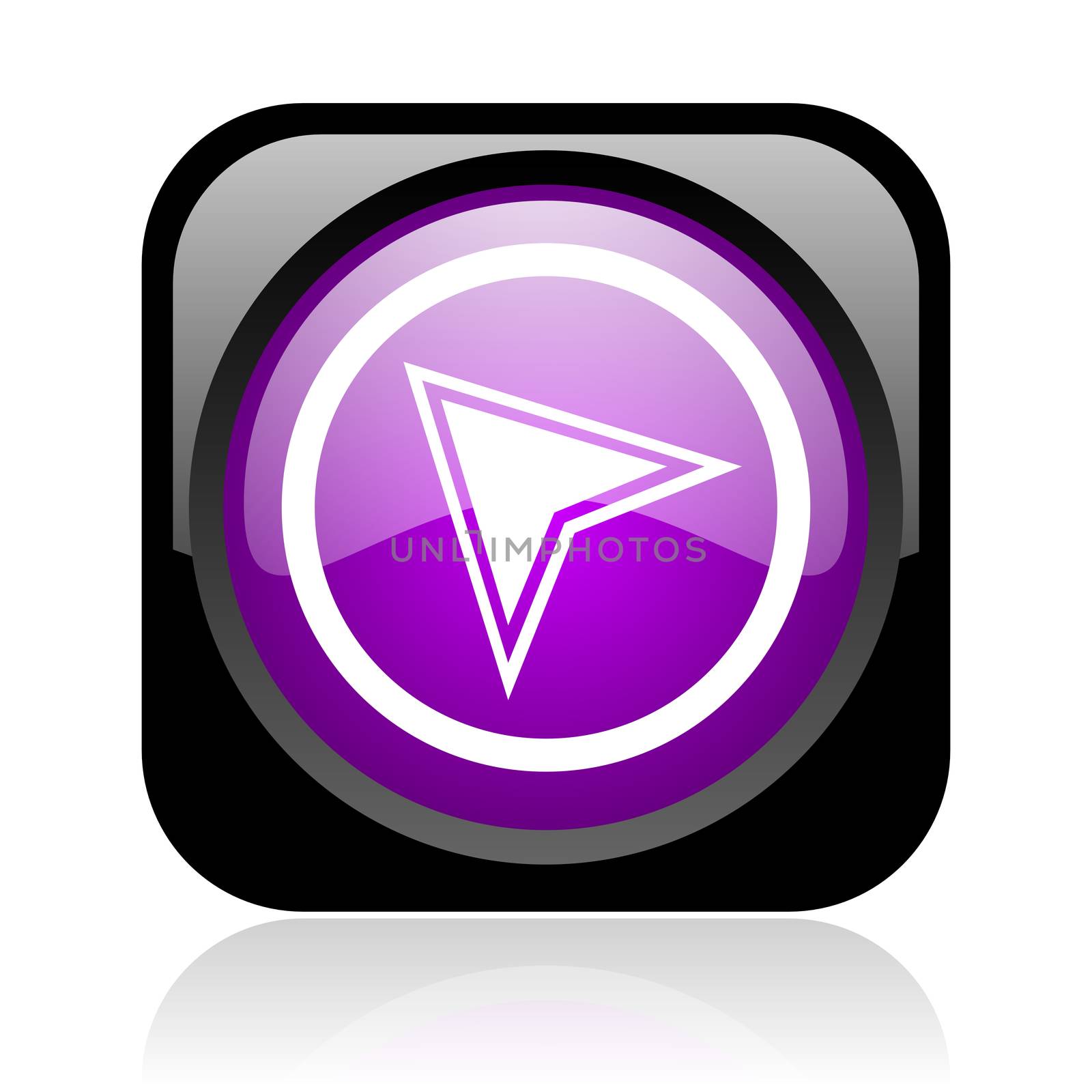 navigation black and violet square web glossy icon